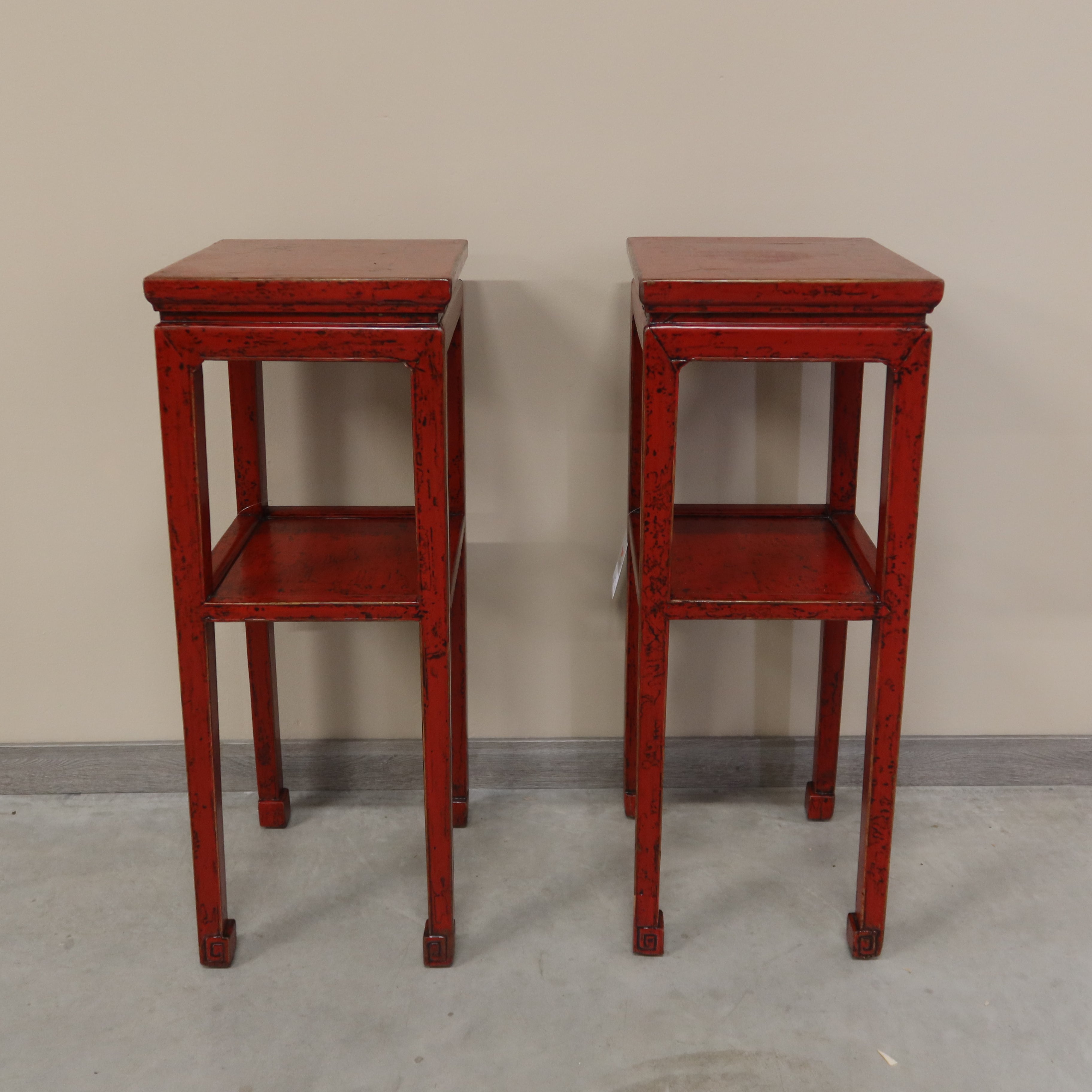 TAVOLINO DA THE OLMO CINESE LACCA ROSSA