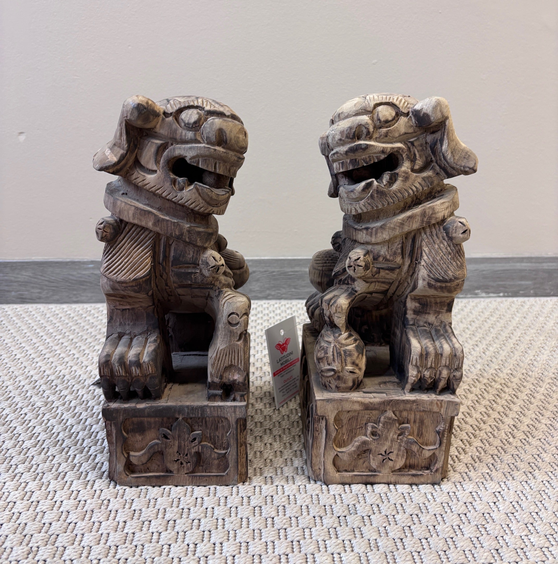 COPPIA DI STATUETTE IN CANFORA "LEONCANI" GUARDIANI