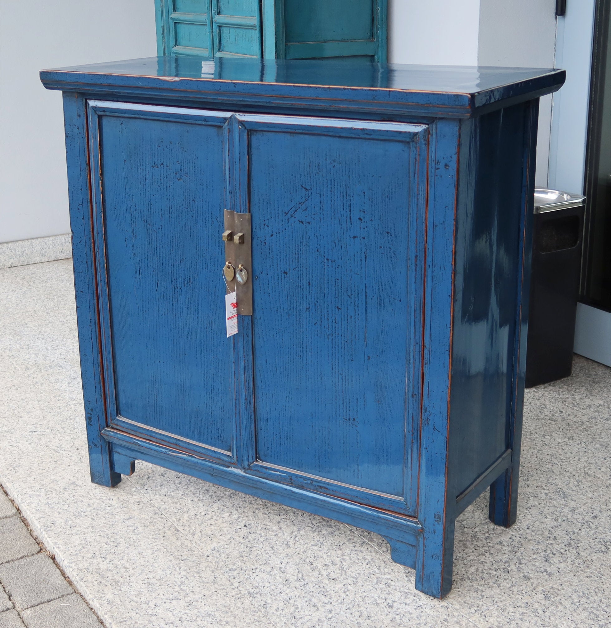 CREDENZA 2 ANTE LACCA BLU