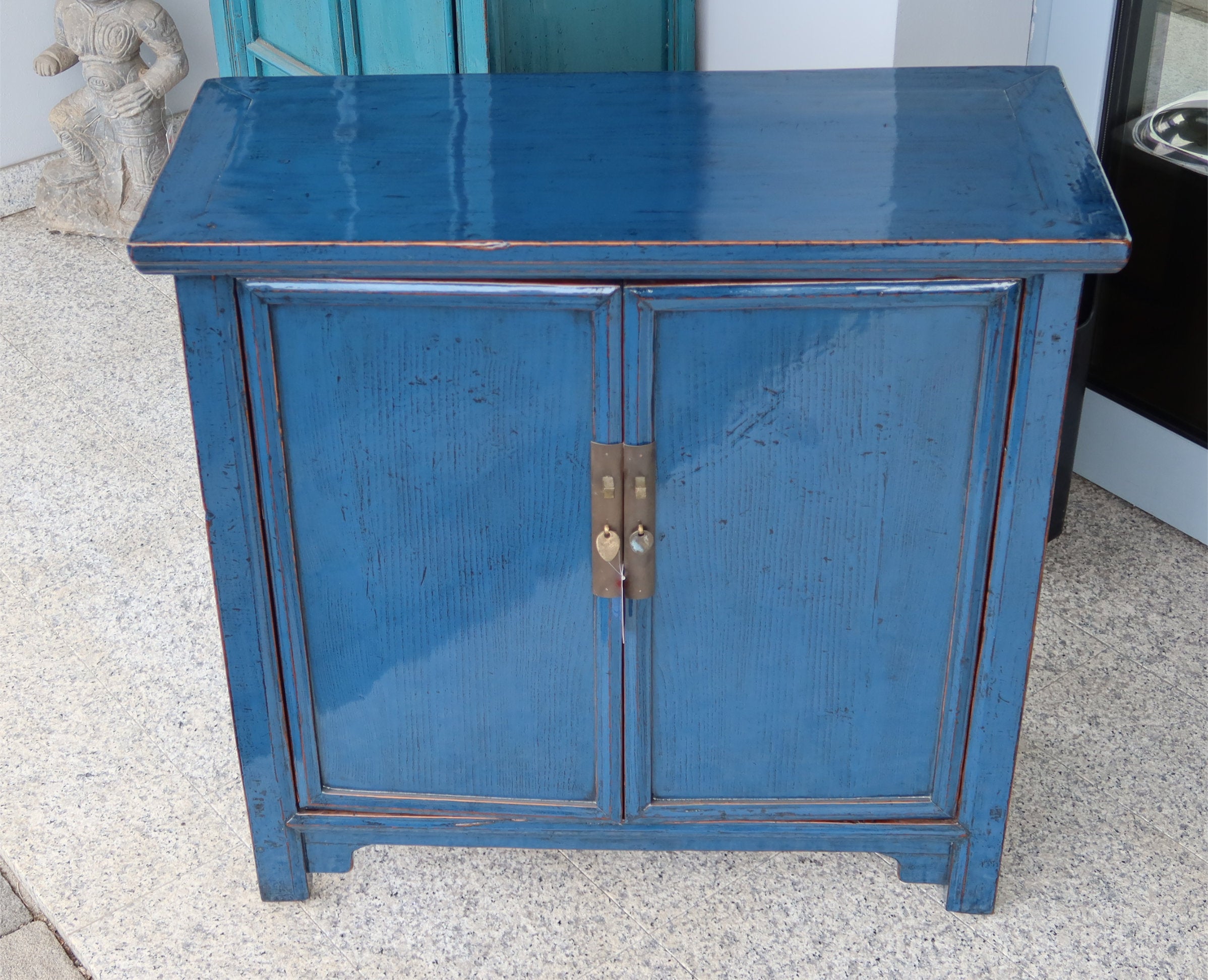 CREDENZA 2 ANTE LACCA BLU