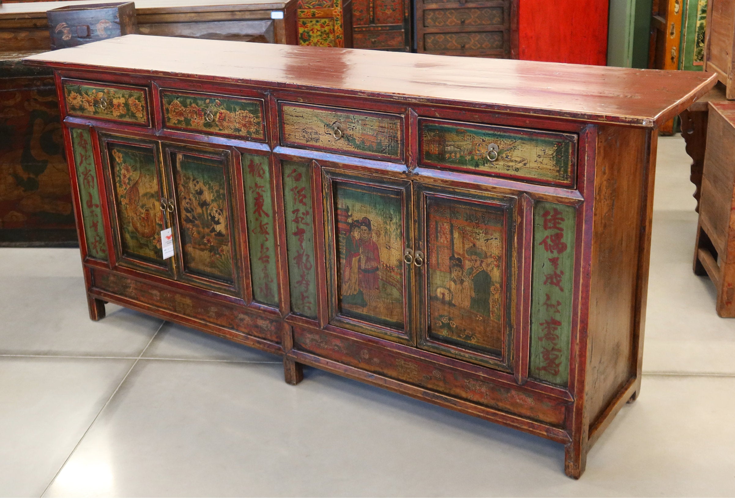 CREDENZA MONGOLIA ANTE E CASSETTI TOP AGGETTANTE