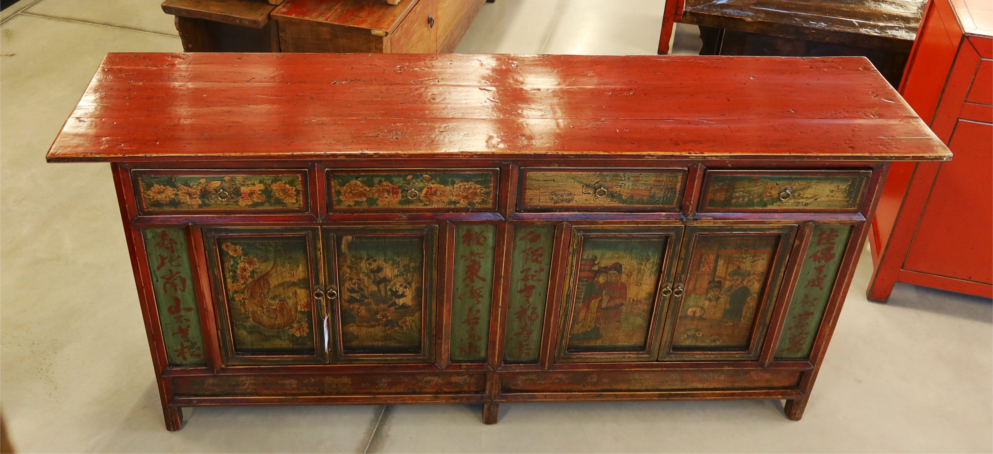 CREDENZA MONGOLIA ANTE E CASSETTI TOP AGGETTANTE