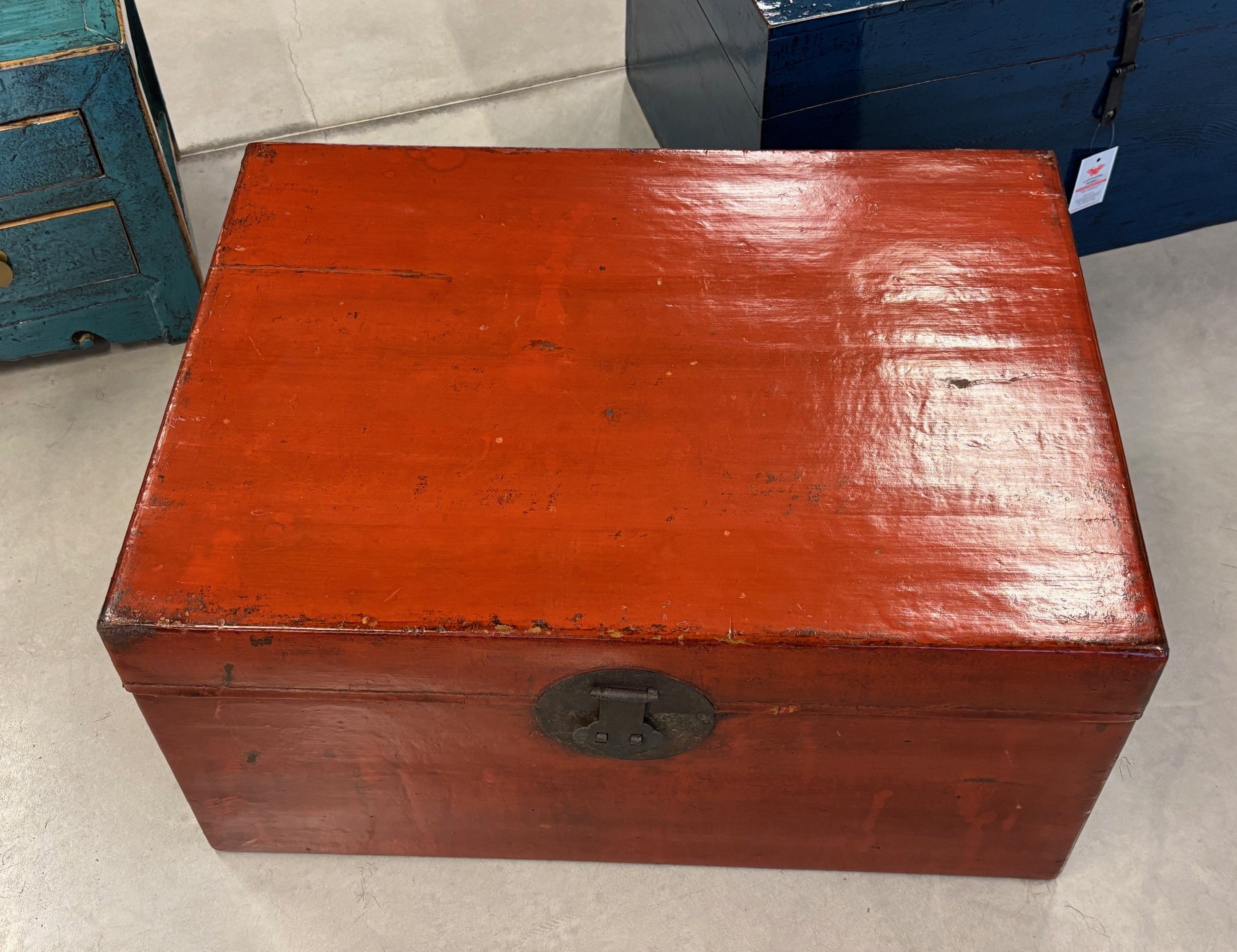 BAULE IN CUOIO ROSSO MATTONE