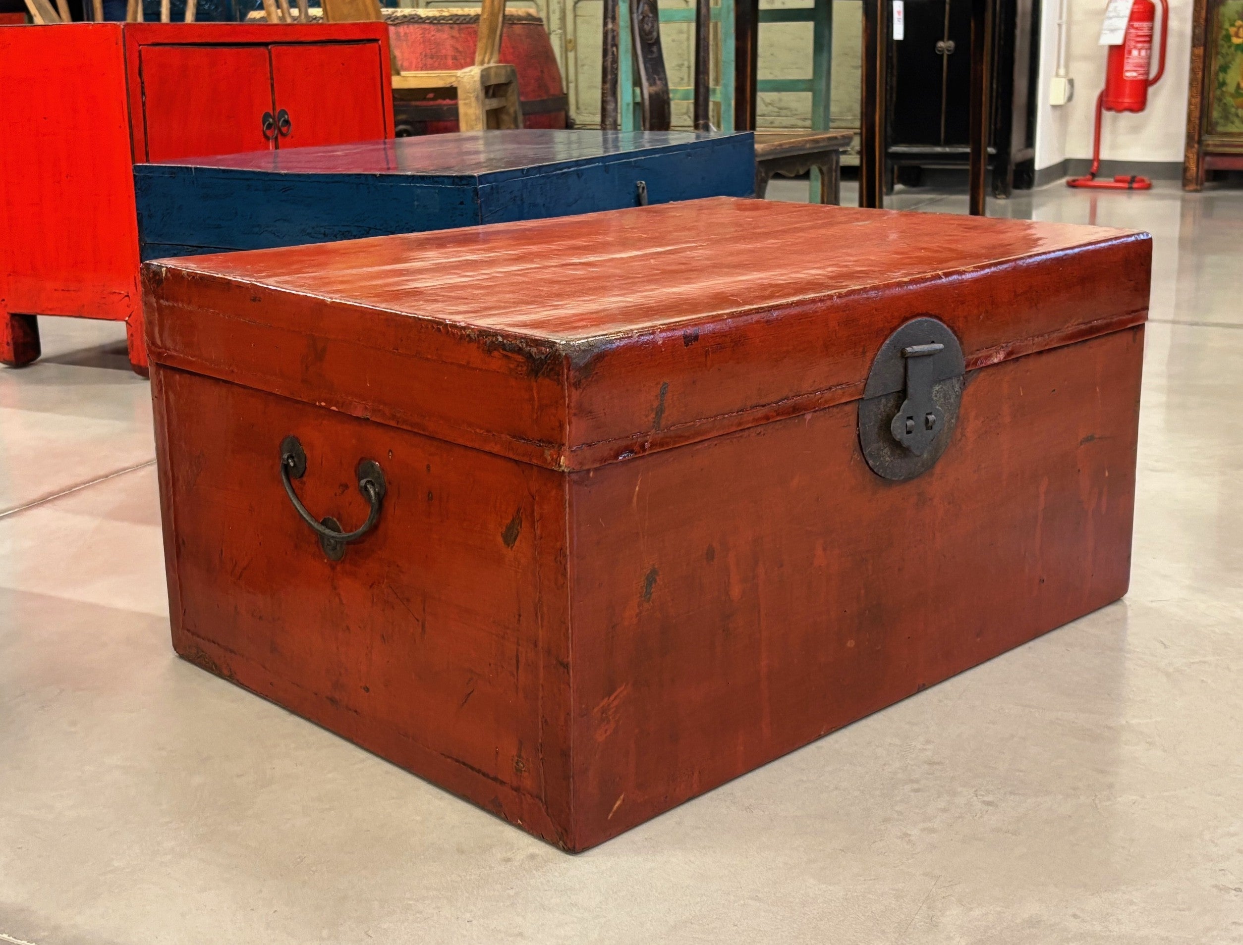 BAULE IN CUOIO ROSSO MATTONE