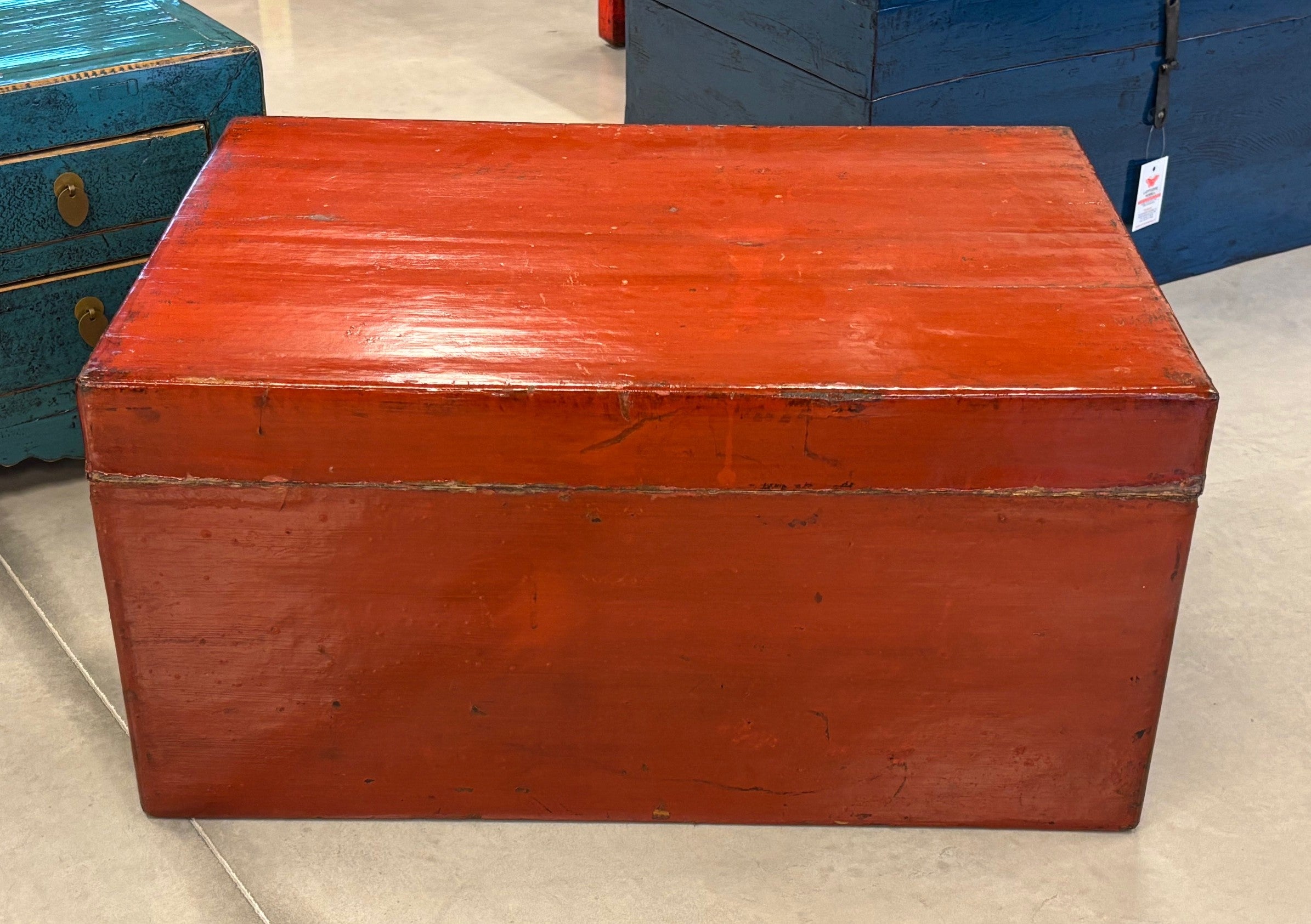 BAULE IN CUOIO ROSSO MATTONE