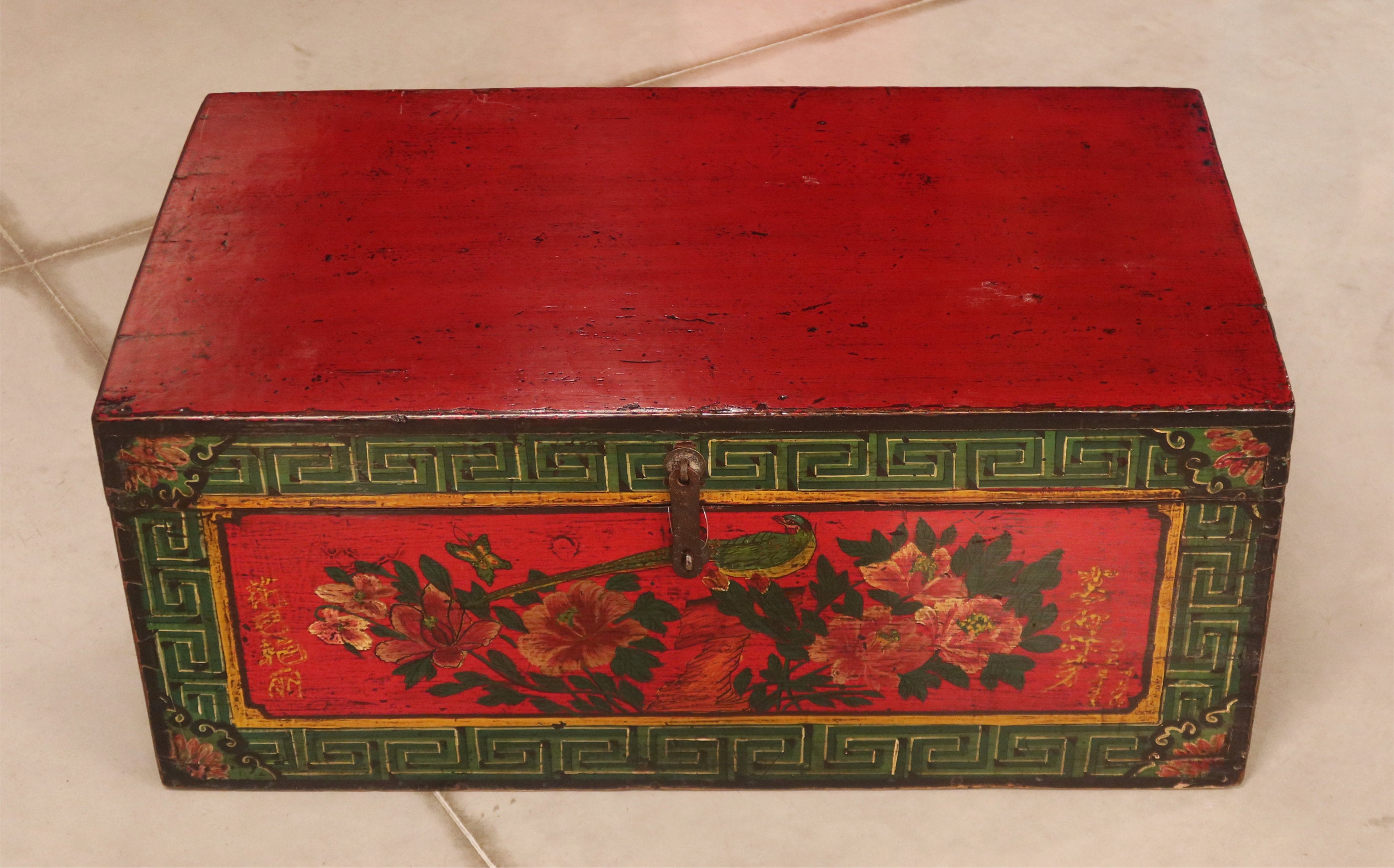 BAULE DELLA MONGOLIA DECORO FLOREALE