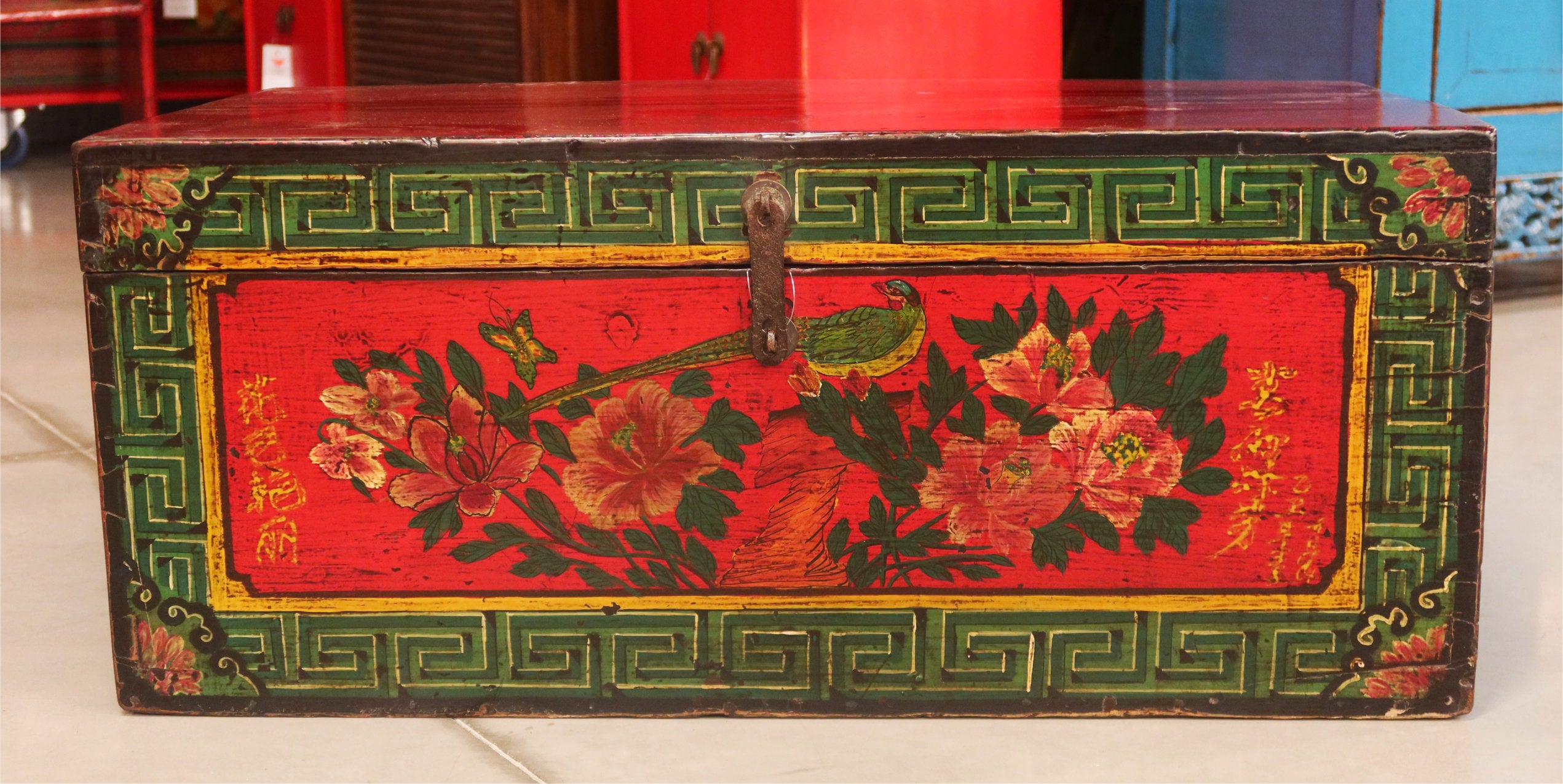 BAULE DELLA MONGOLIA DECORO FLOREALE