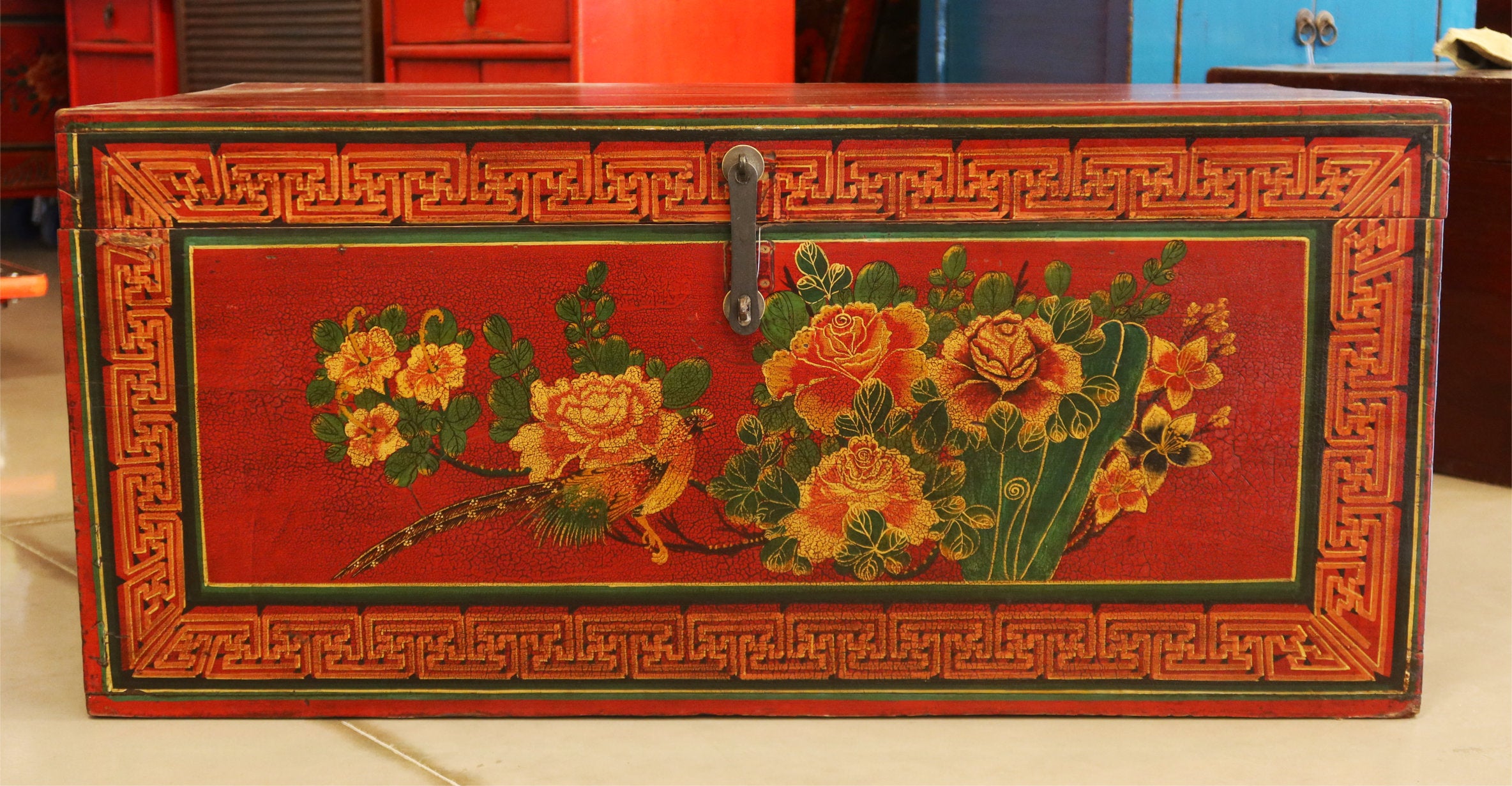 BAULE MONGOLIA DECORO FLOREALE
