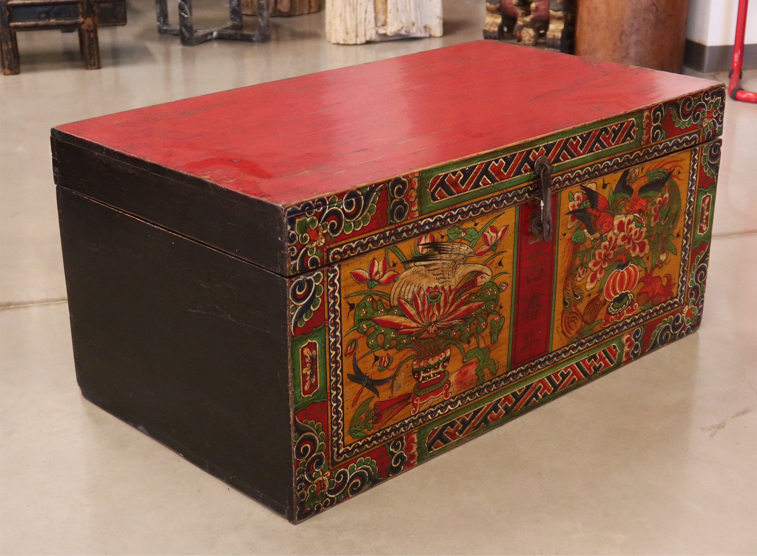 BAULE MONGOLIA DECORO FLOREALE