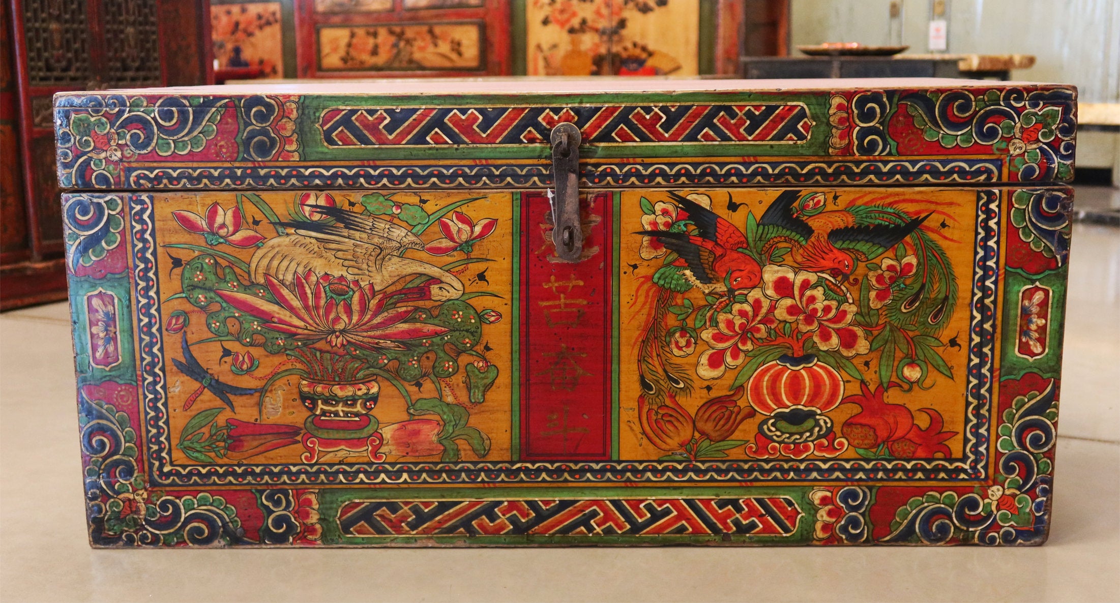 BAULE MONGOLIA DECORO FLOREALE
