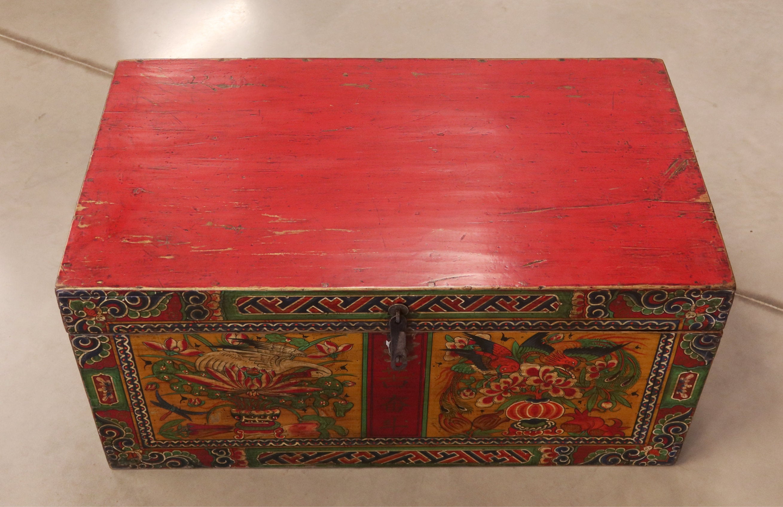 BAULE MONGOLIA DECORO FLOREALE