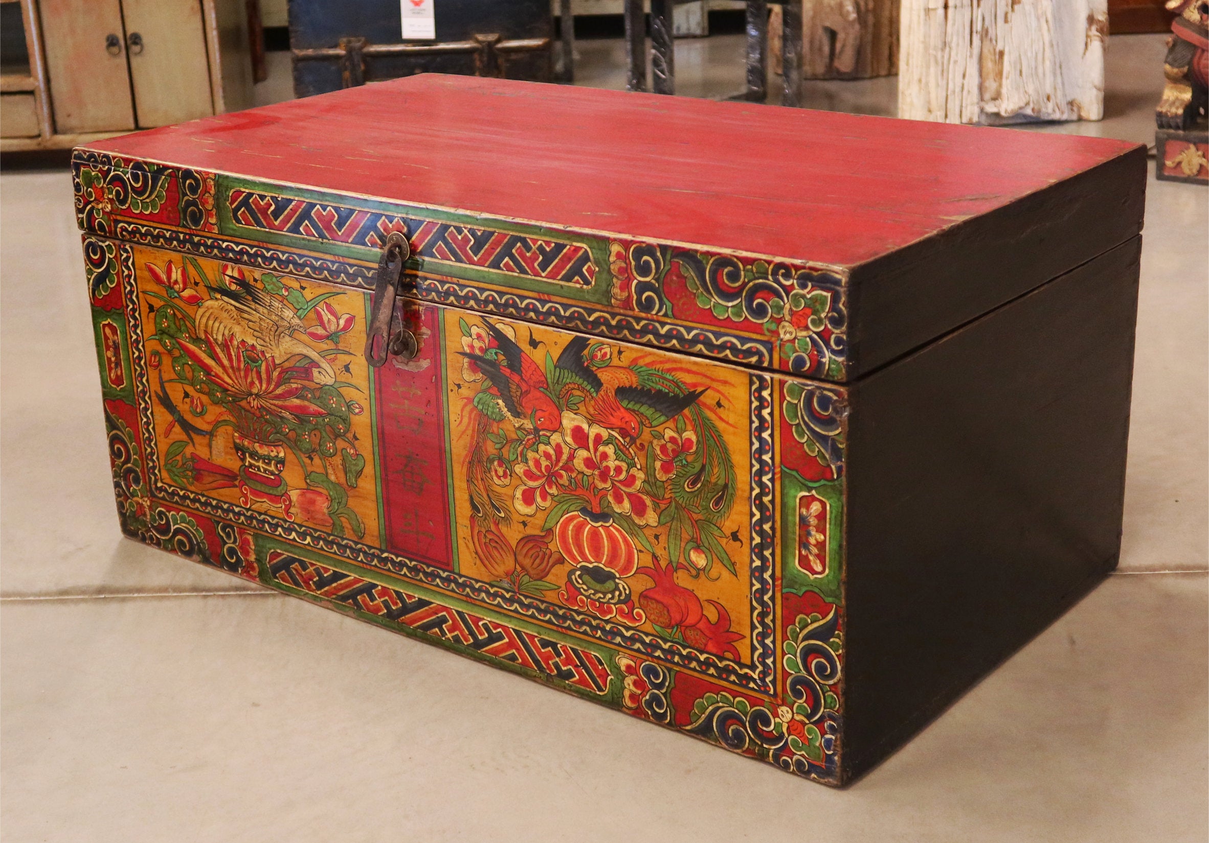 BAULE MONGOLIA DECORO FLOREALE