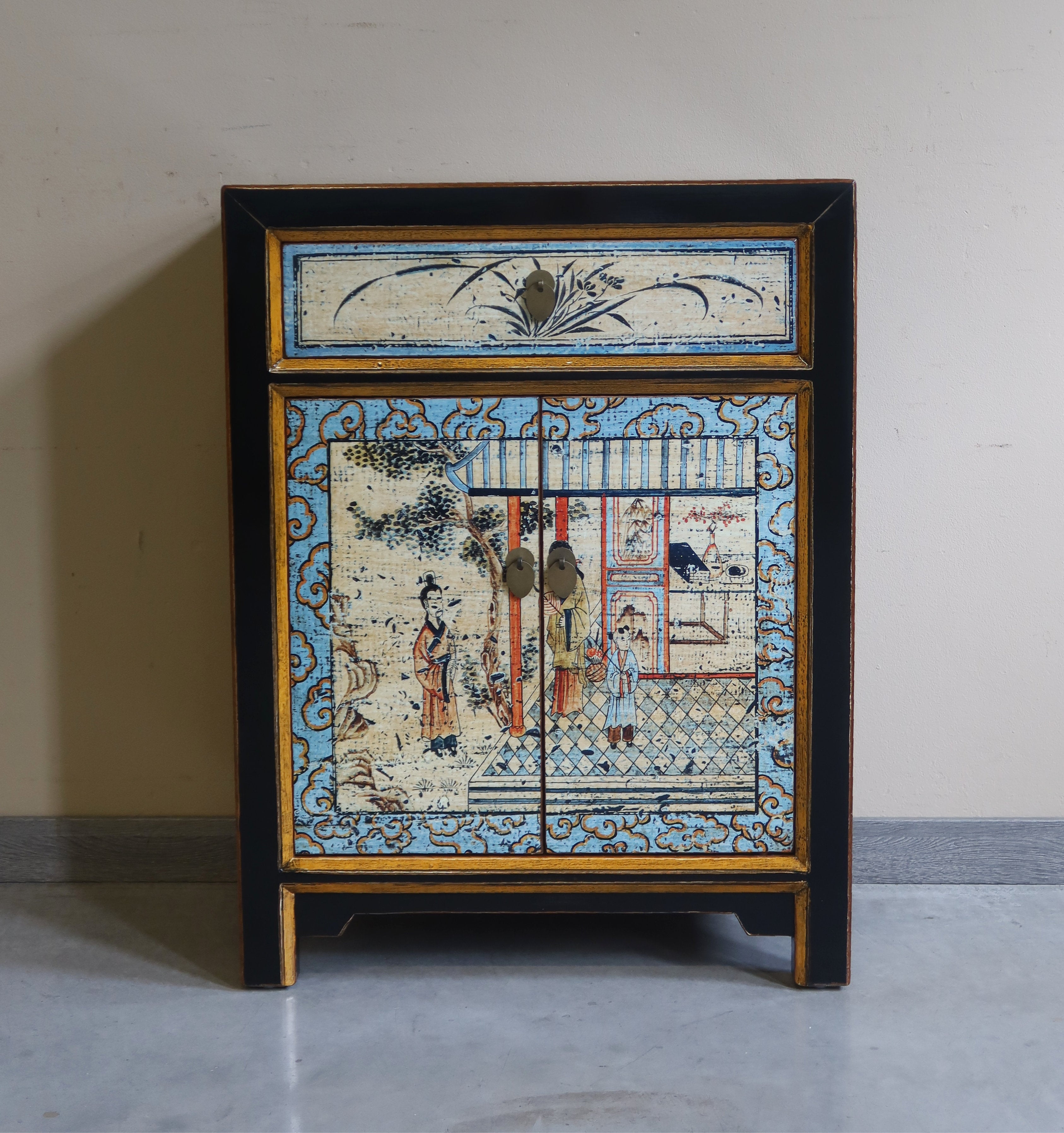 CREDENZINO MONGOLIA DECORATO