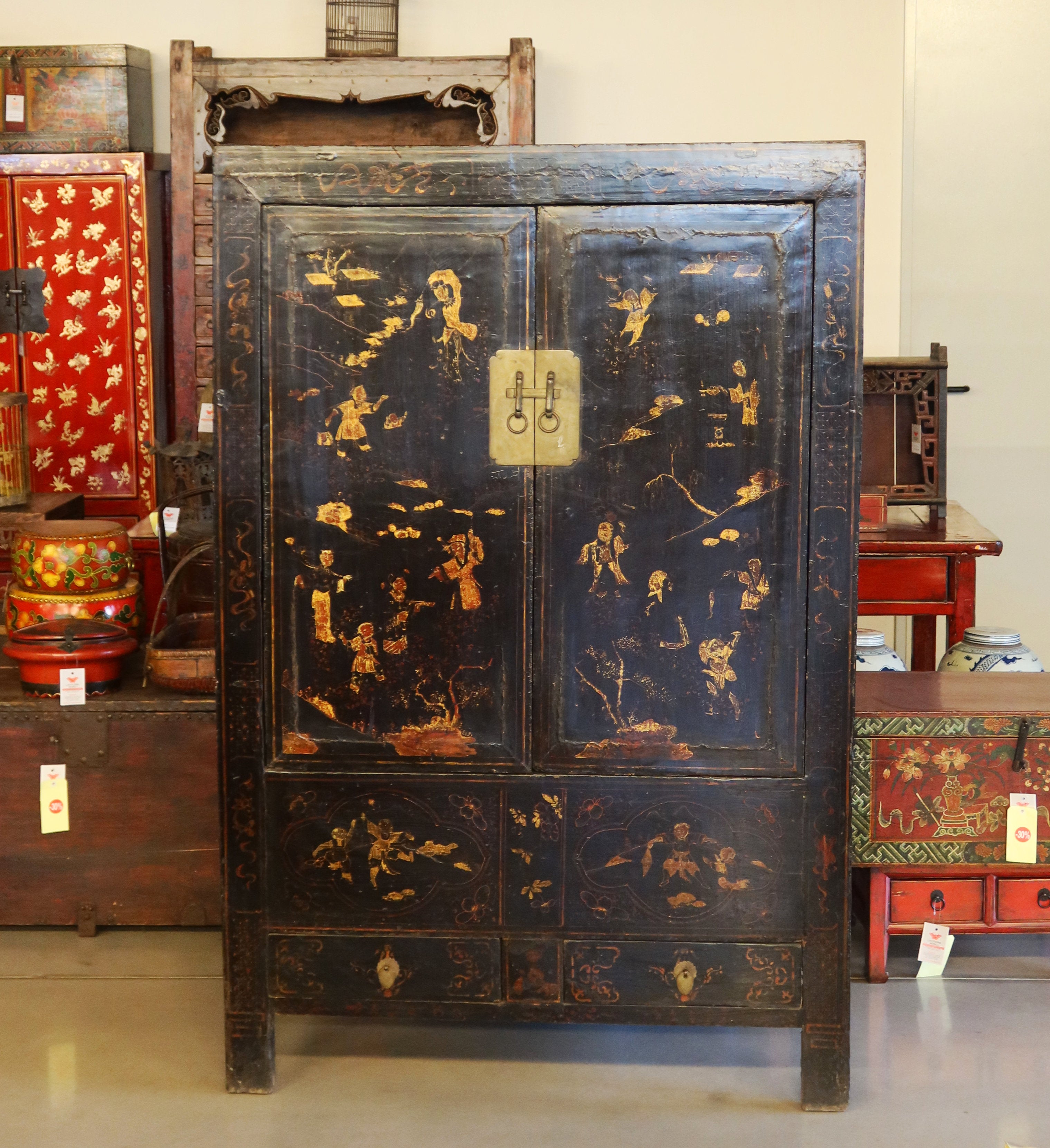 ARMADIO CINESE SHANXI CON DECORI