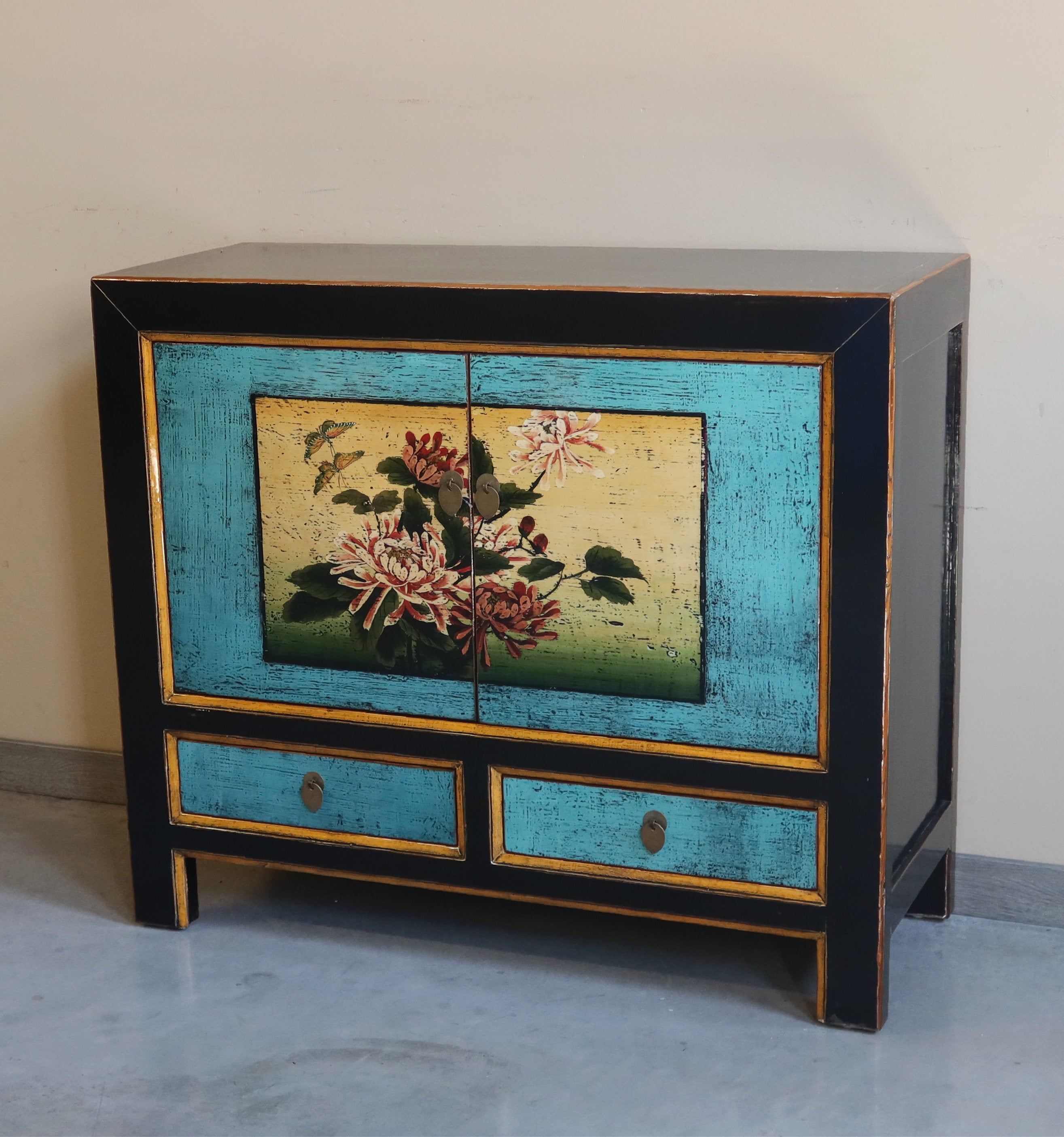 CREDENZA MONGOLIA LACCA DECORATA