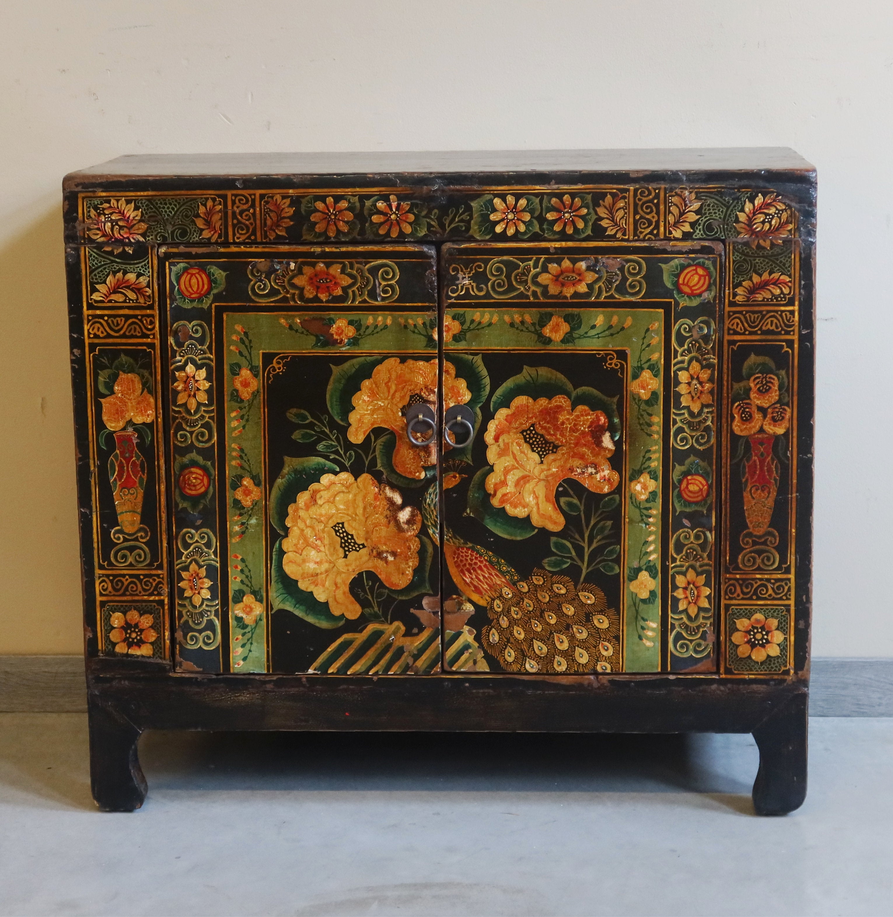 BAULE CINESE DECORATO CON APERTURA FRONTALE