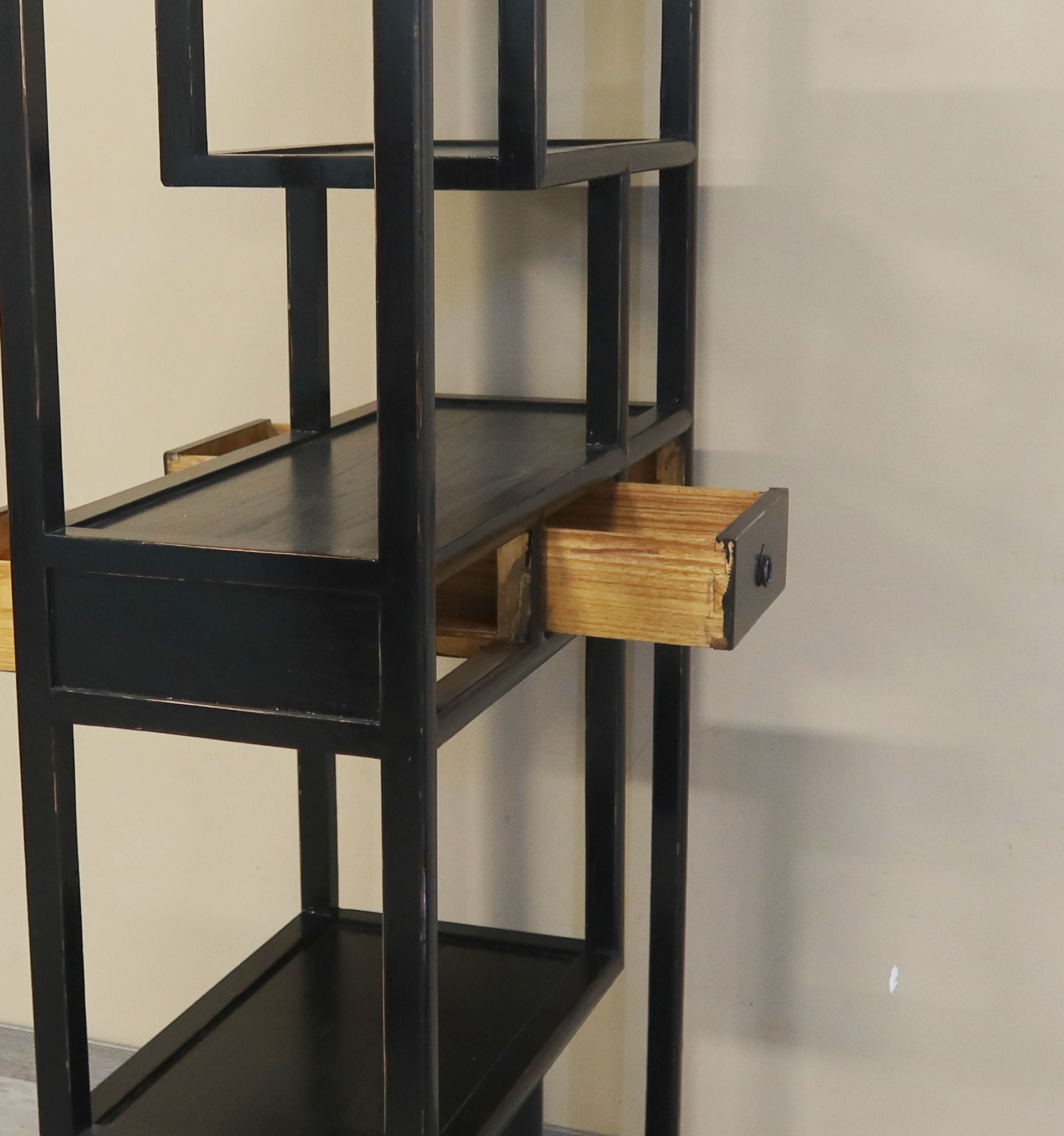 LIBRERIA CINESE ASIMMETRICA LACCA NERA
