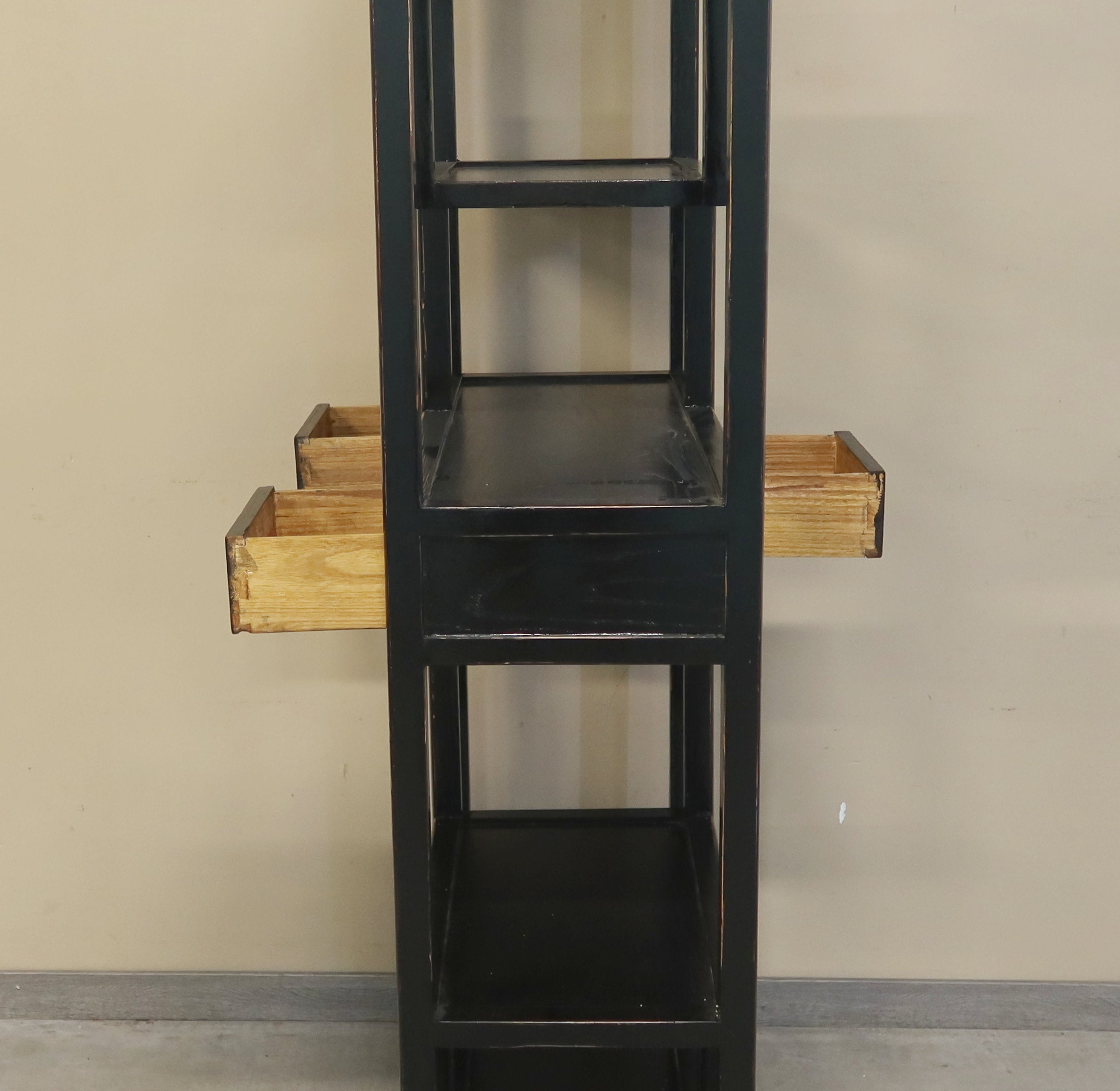LIBRERIA CINESE ASIMMETRICA LACCA NERA
