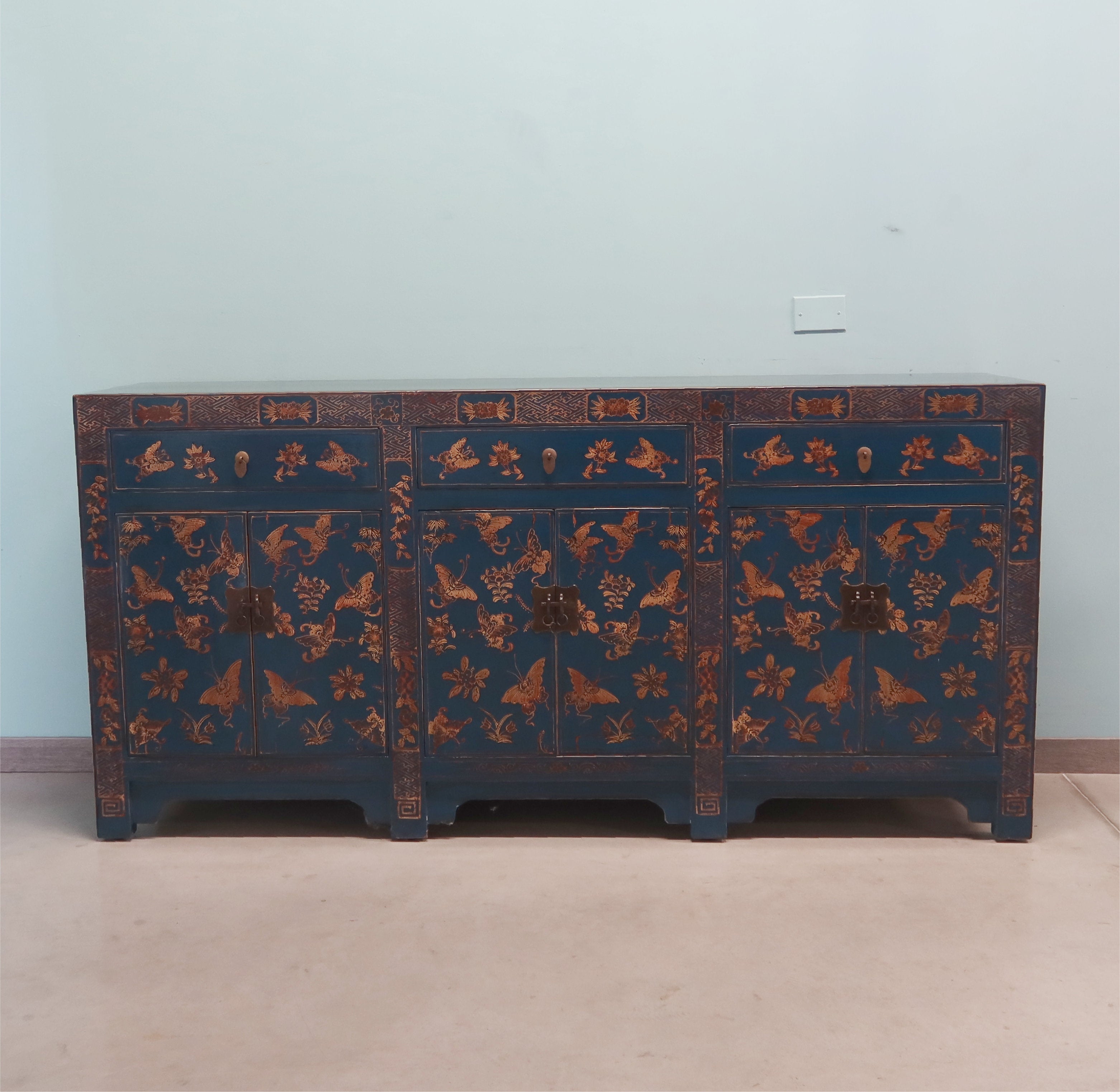 CREDENZA CINESE DI SHANXI A TRIPLO VANO