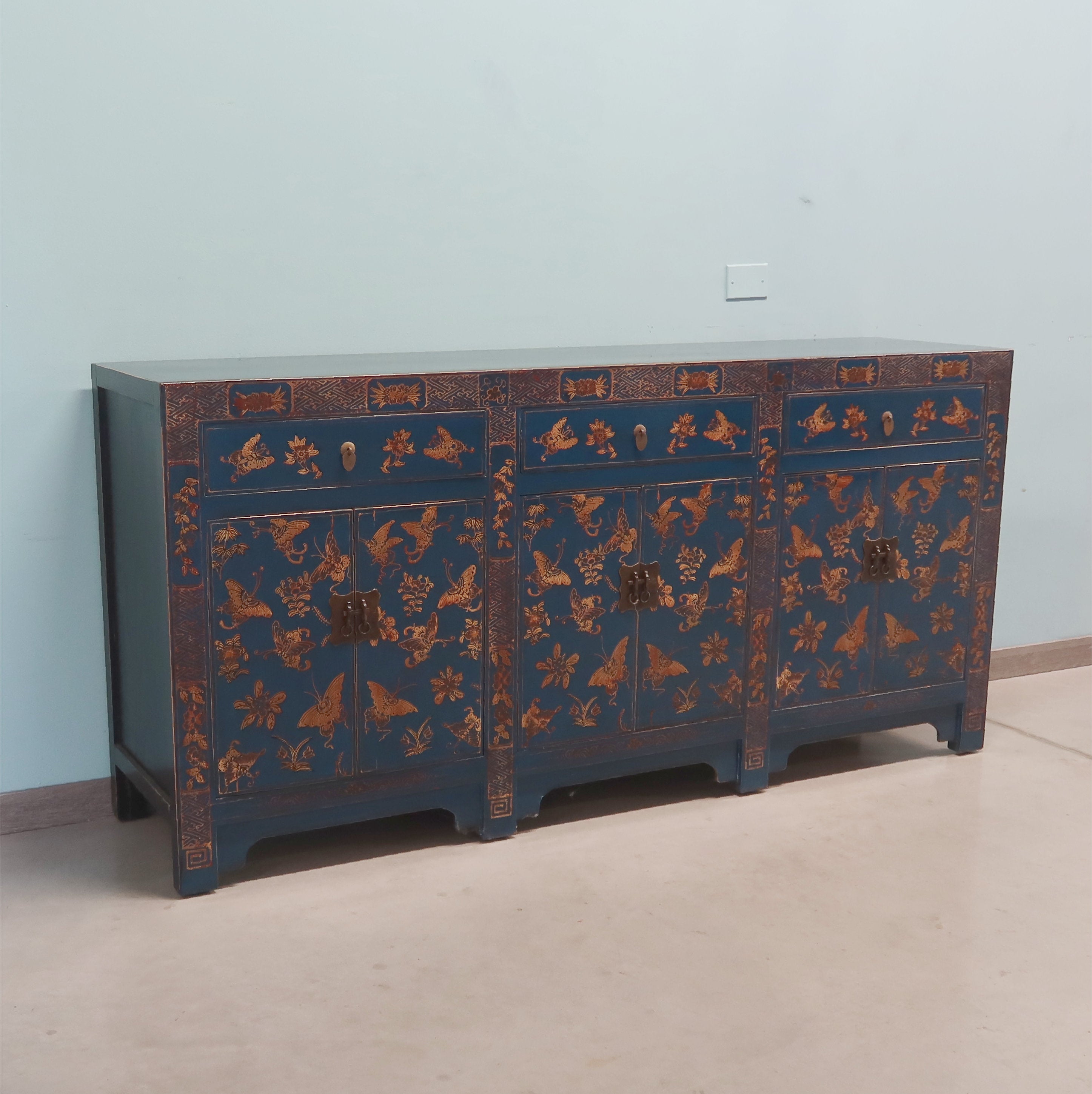 CREDENZA CINESE DI SHANXI A TRIPLO VANO