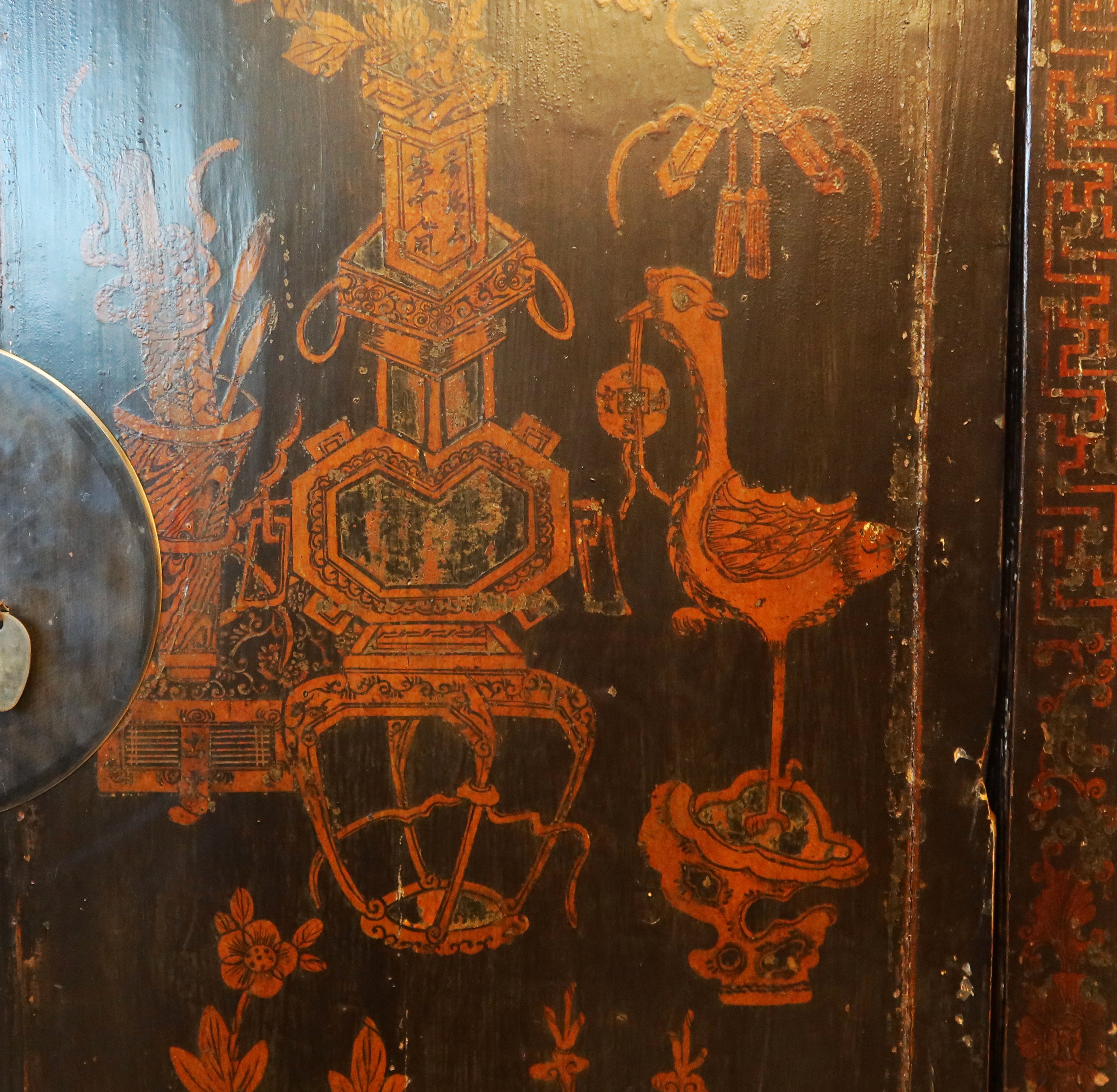 GRANDE ARMADIO SHANXI NERO DECORATO
