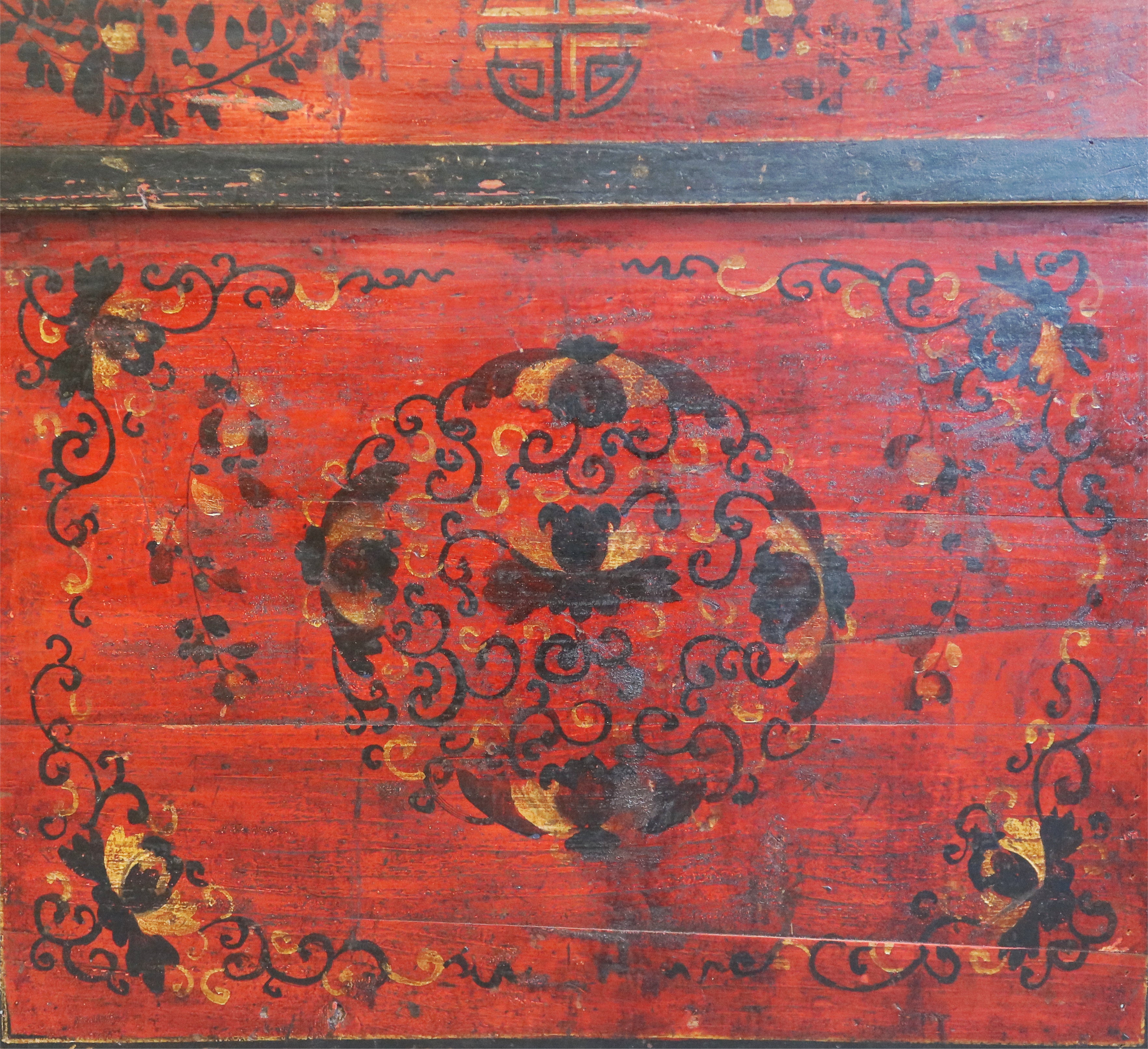 CONSOLLE MONGOLIA CON FRONTE A PANNELLO DECORATO