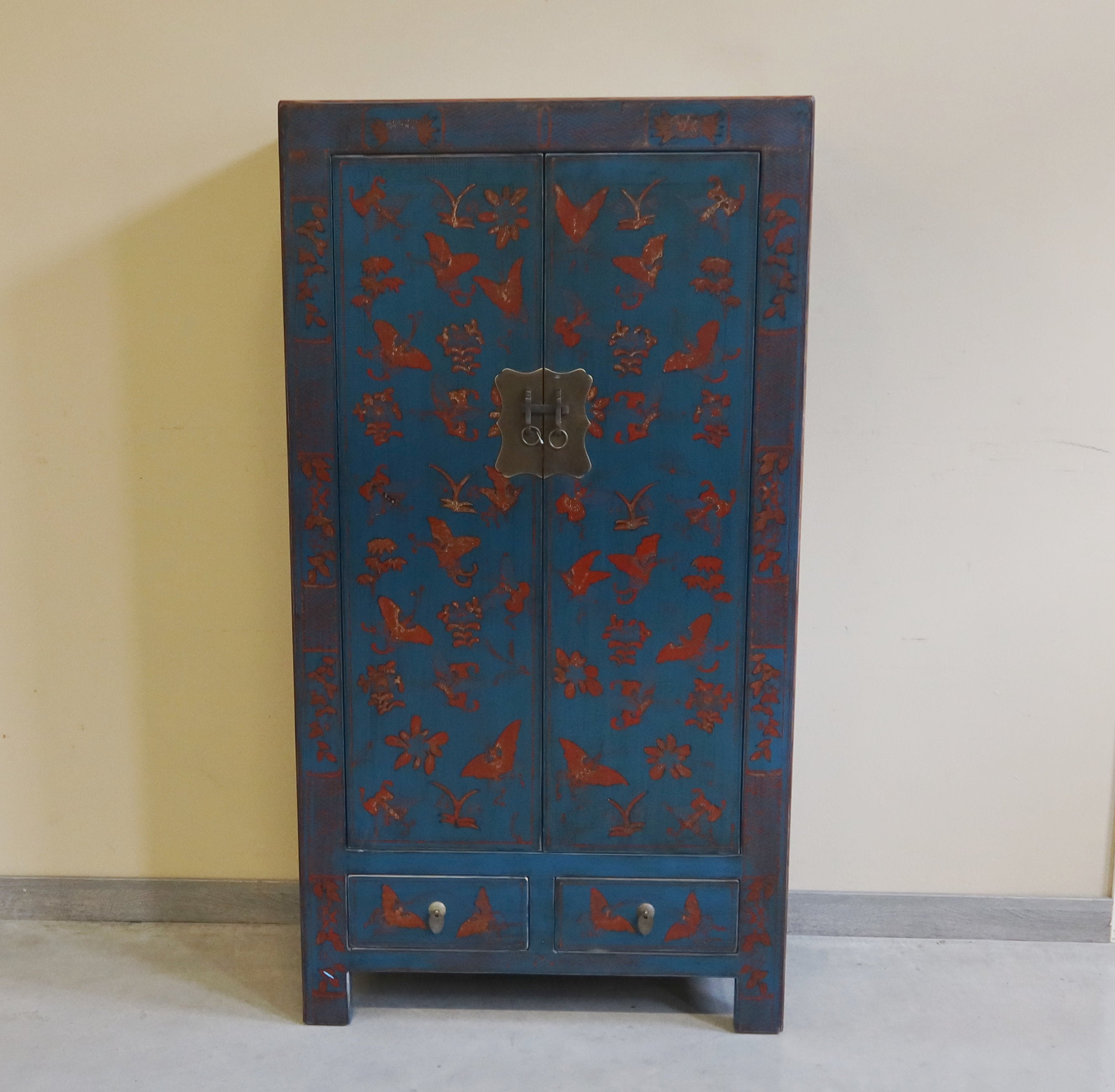 ARMADIETTO SHANXI BLU DECORATO