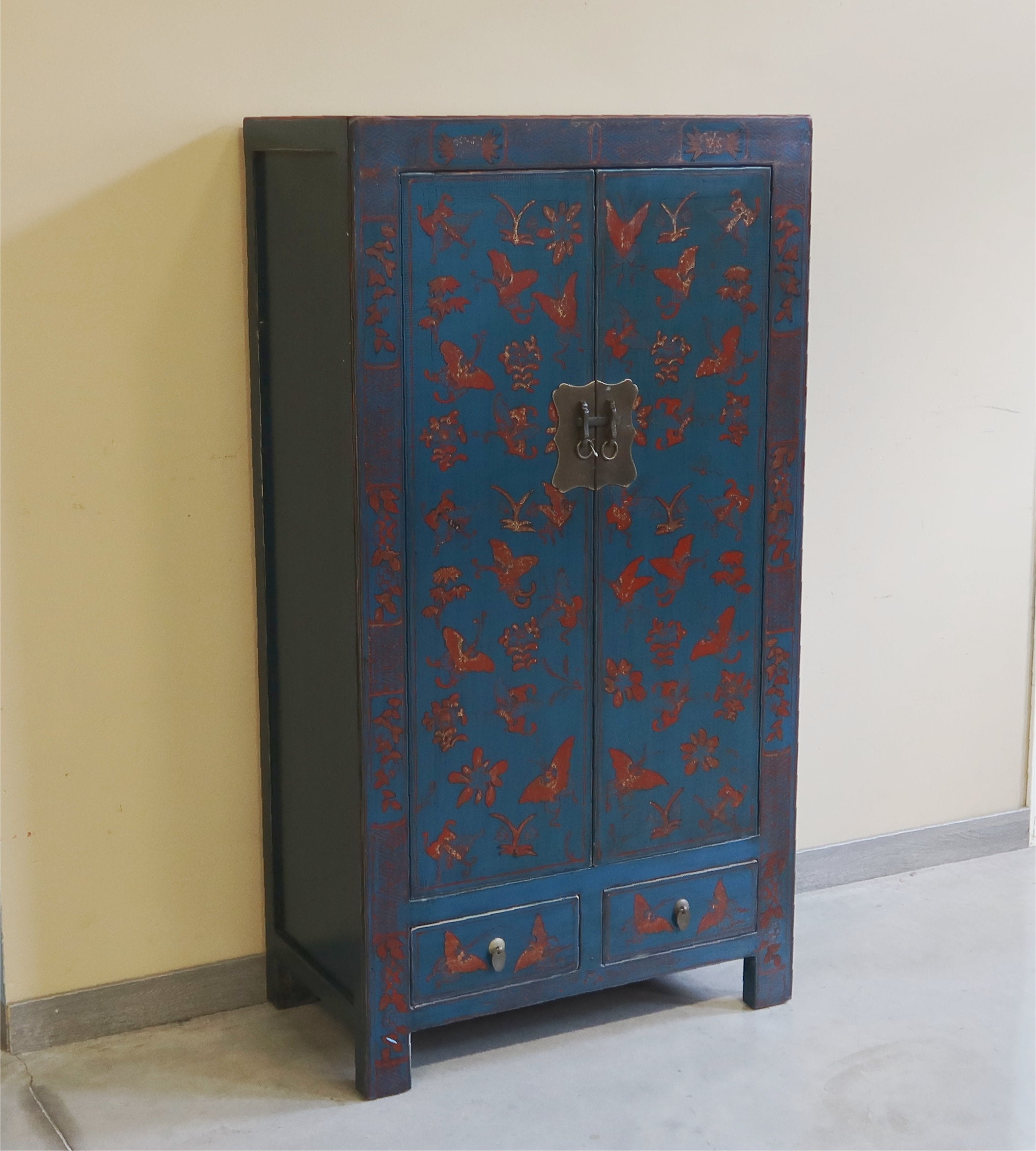 ARMADIETTO SHANXI BLU DECORATO