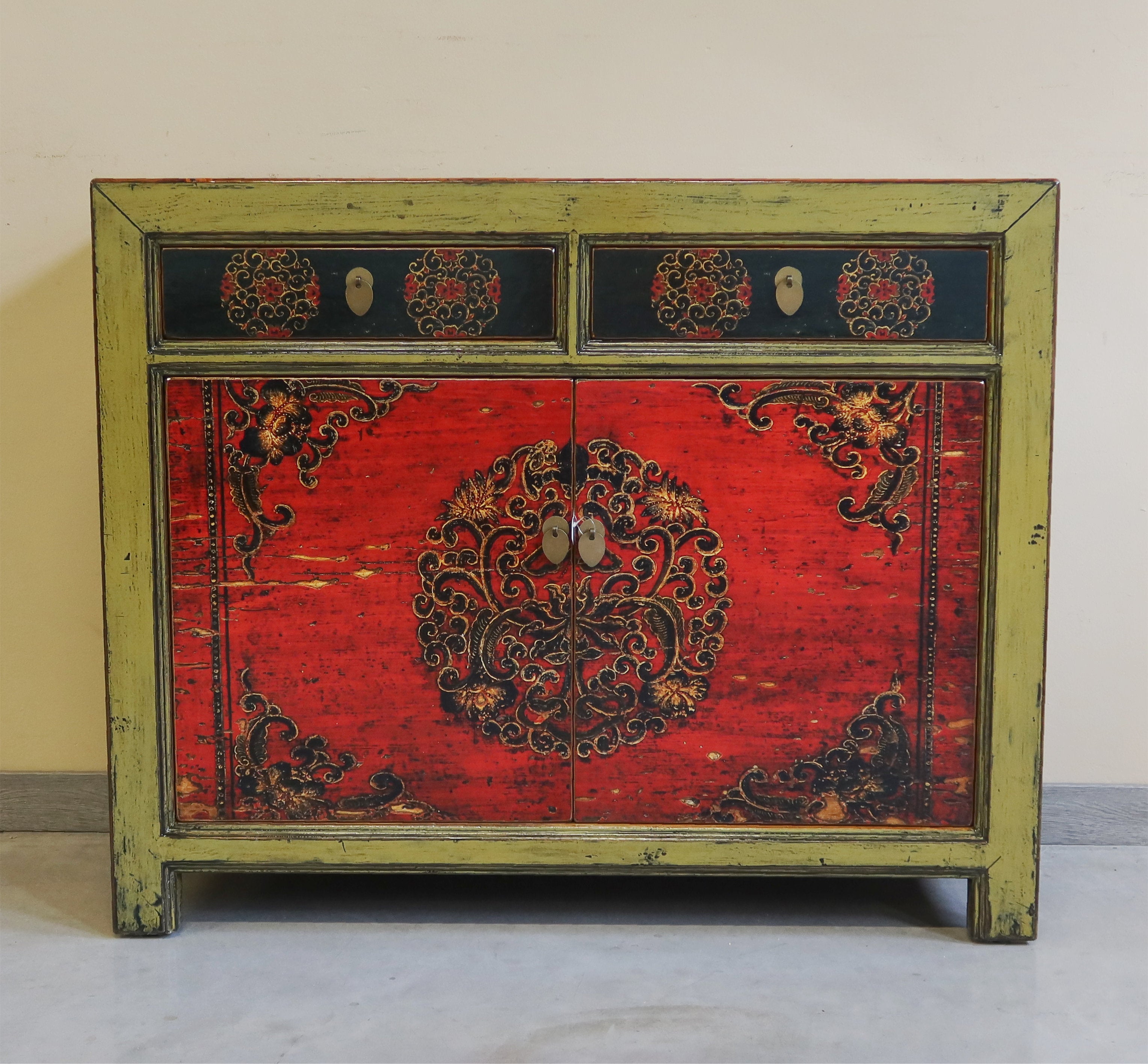 CREDENZA MONGOLIA LACCA DECORATA