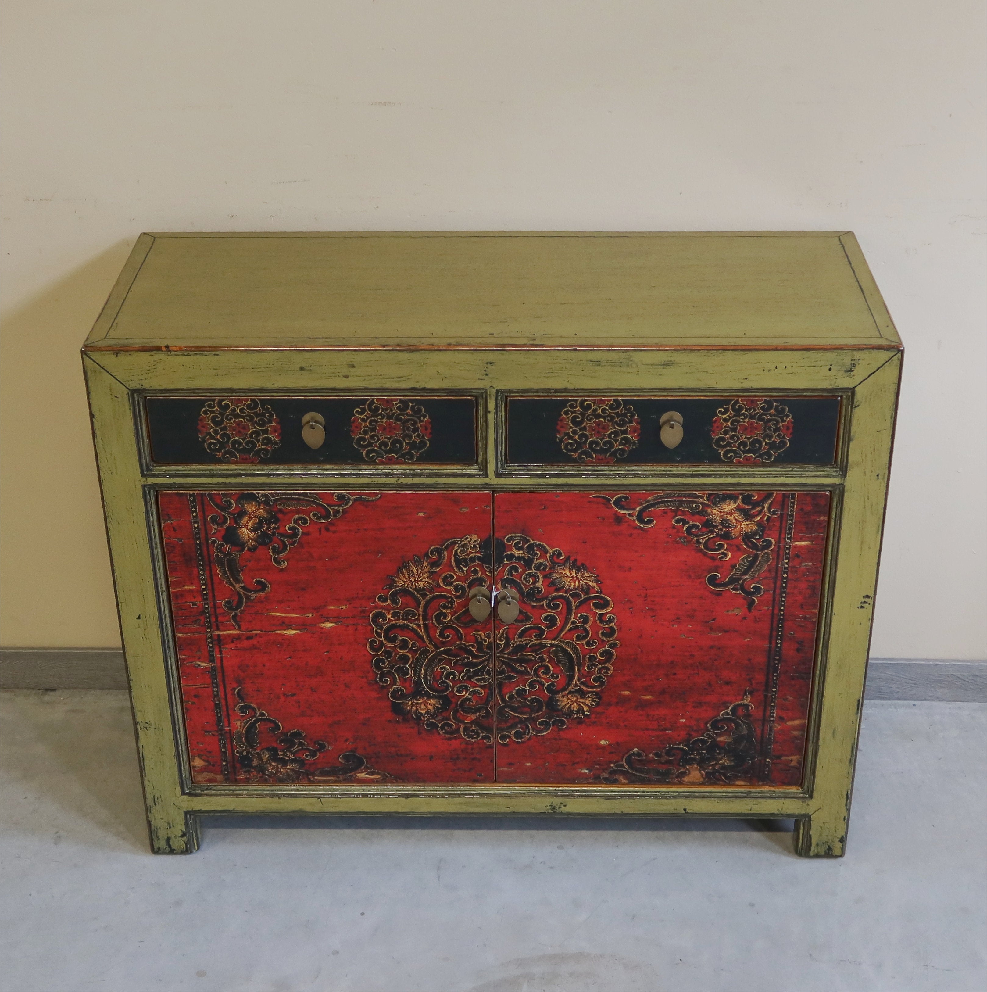 CREDENZA MONGOLIA LACCA DECORATA