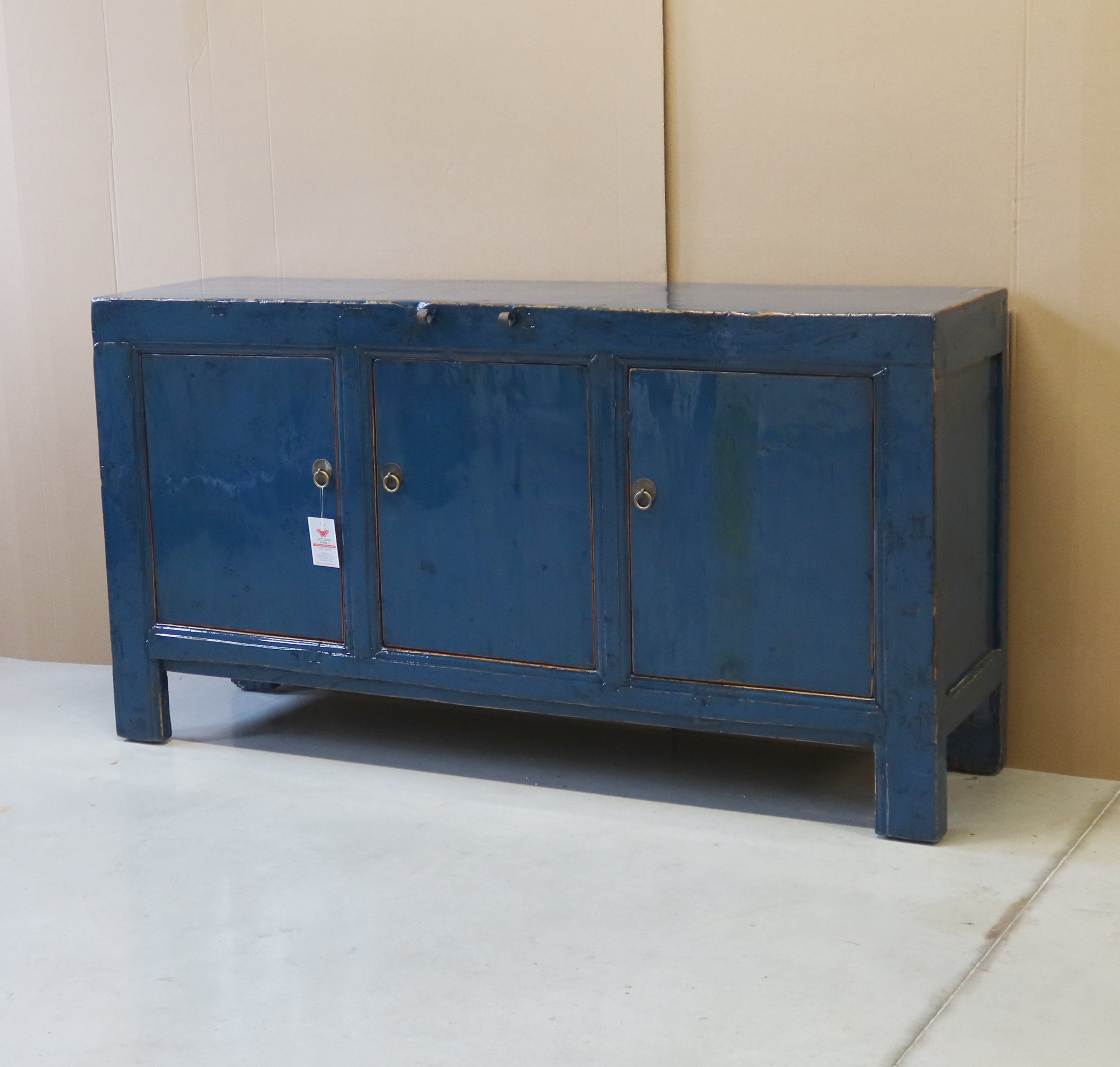 MADIA CINESE 3 PANNELLI LACCA BLU