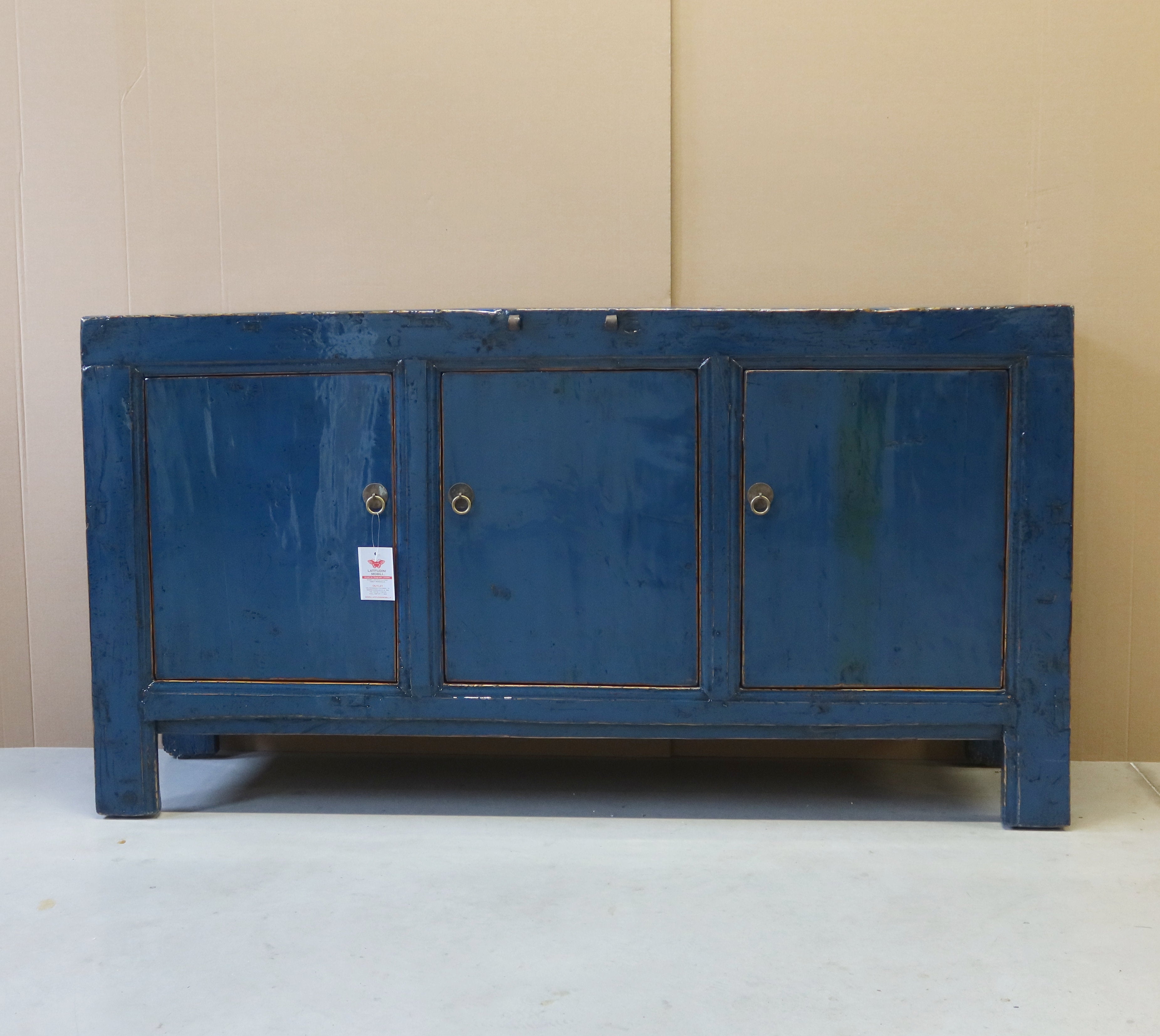 MADIA CINESE 3 PANNELLI LACCA BLU