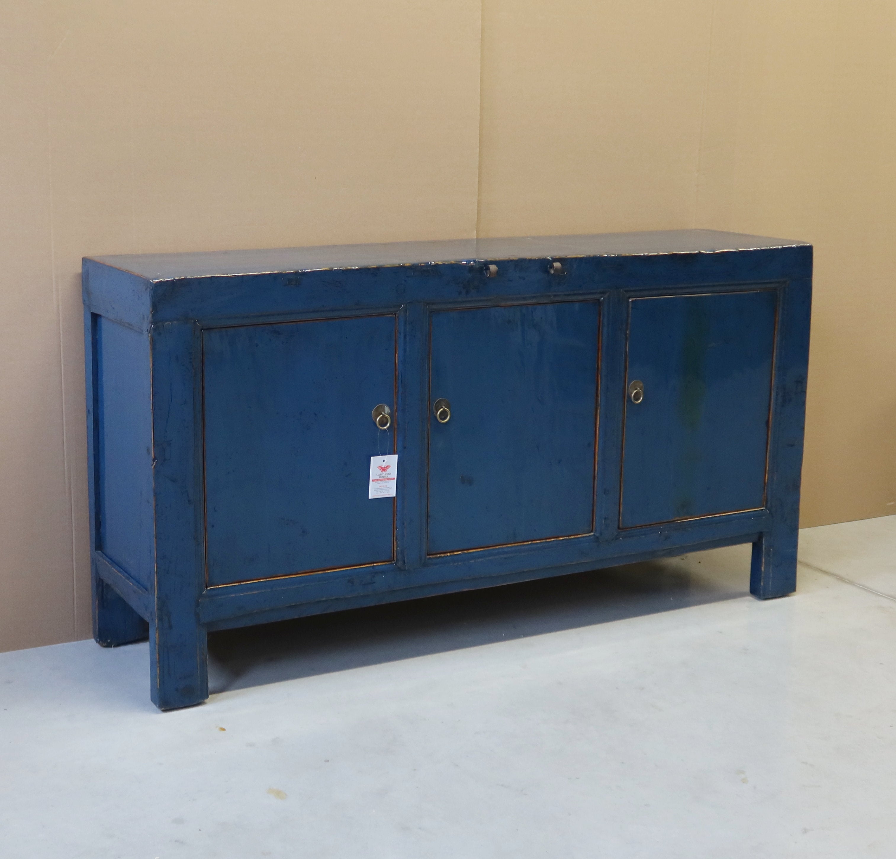 MADIA CINESE 3 PANNELLI LACCA BLU
