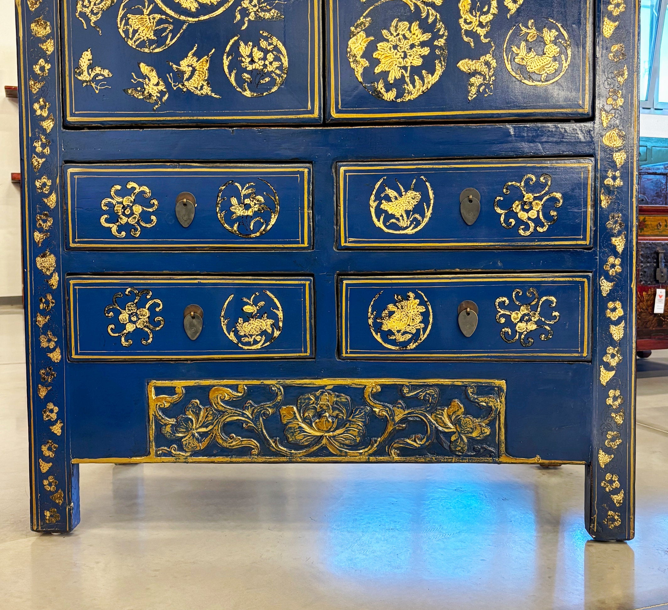 ARMADIO CINESE DELLO SHANXI LACCA BLU DEC