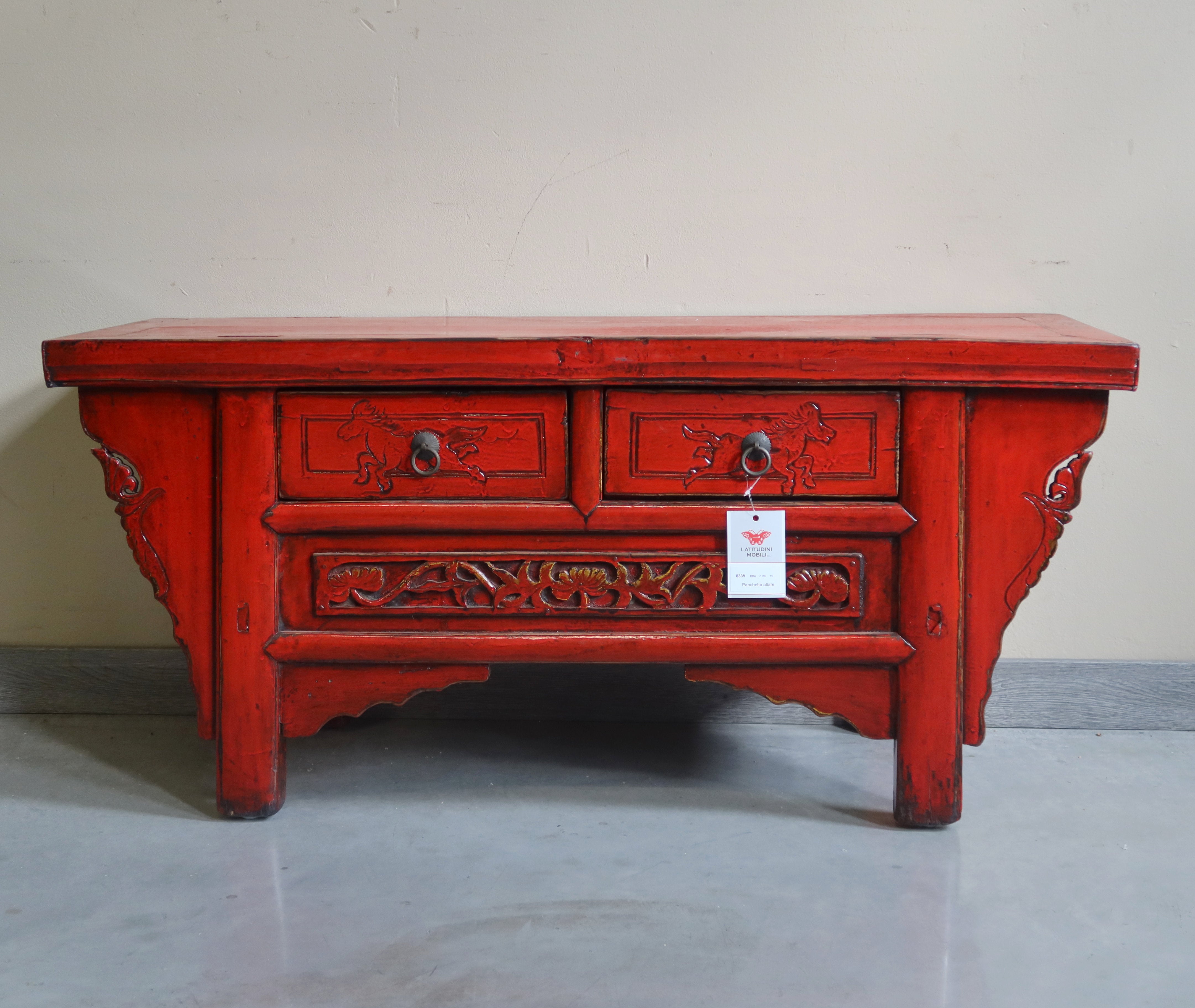 CASSAPANCHINA CINESE LACCA ROSSA TOP AGGETTANTE