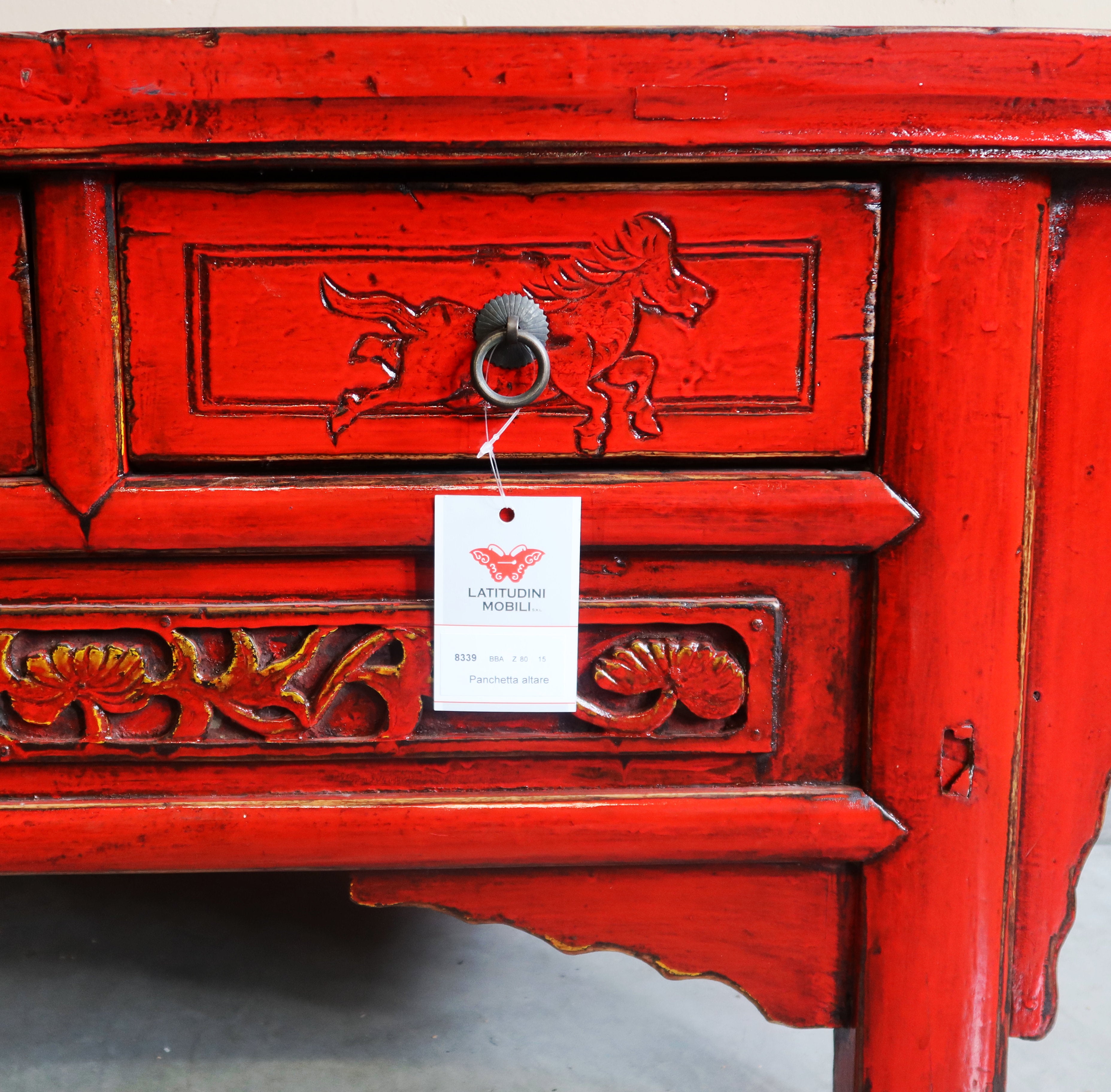 CASSAPANCHINA CINESE LACCA ROSSA TOP AGGETTANTE