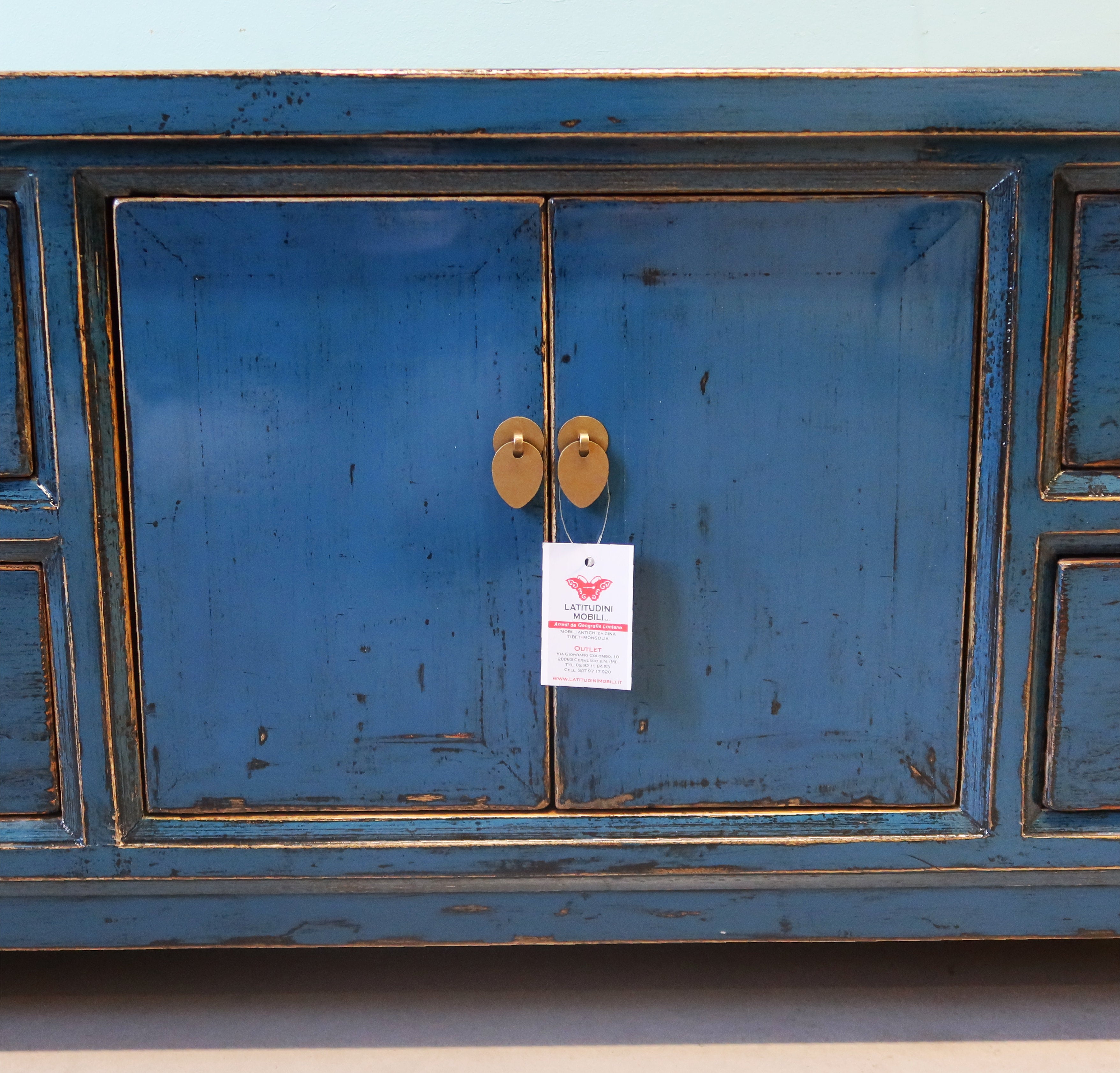 CASSAPANCA AD ALTARE LACCA BLU