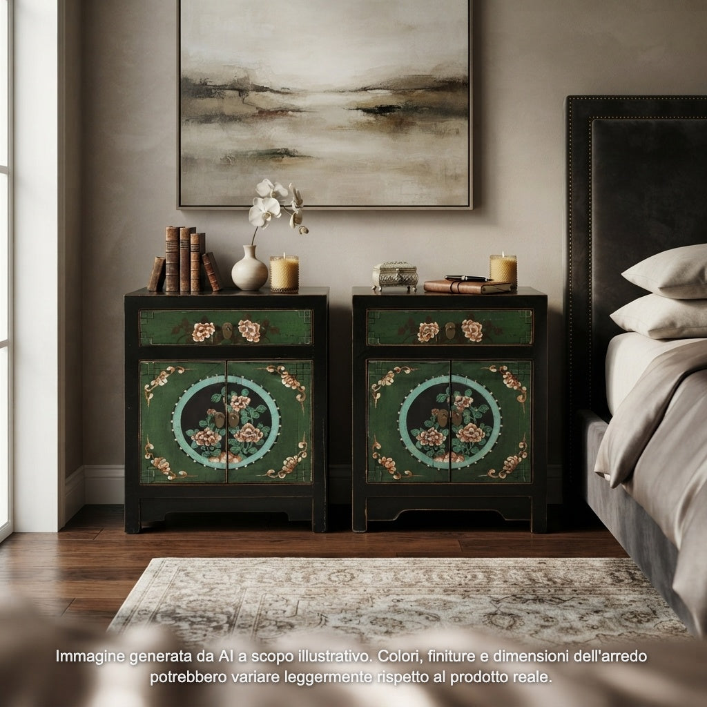 COMODINO MONGOLIA DECORATO