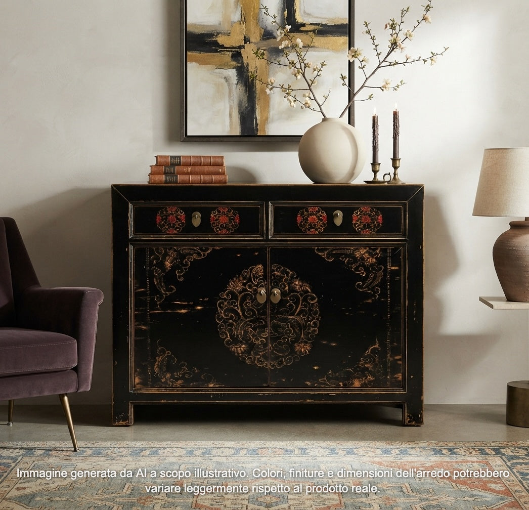 CREDENZA MONGOLIA LACCA DECORATA