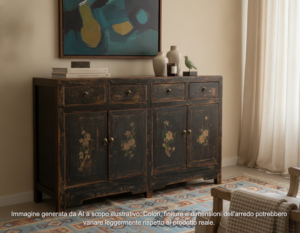BUFFET CINESE DEL GANZU NERO DECORATO
