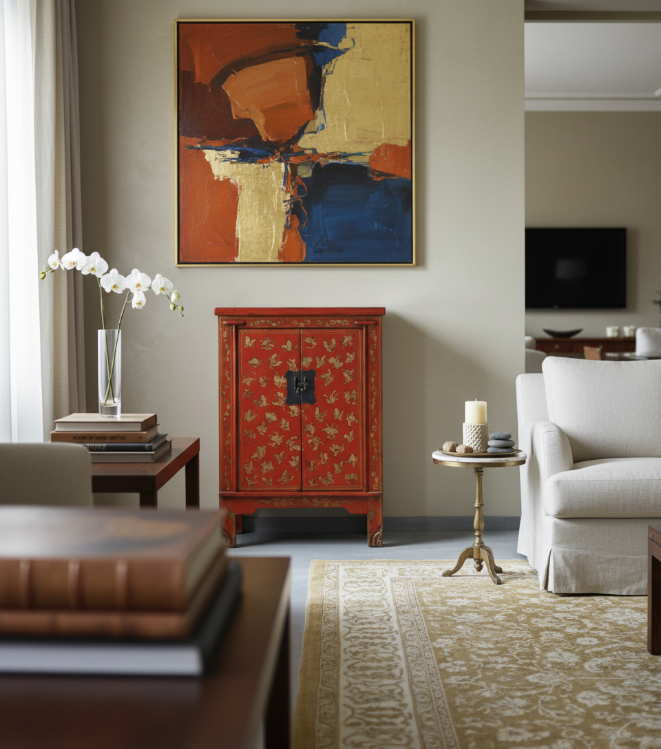 ALTA CREDENZA SHANXI IN LACCA DECORATA