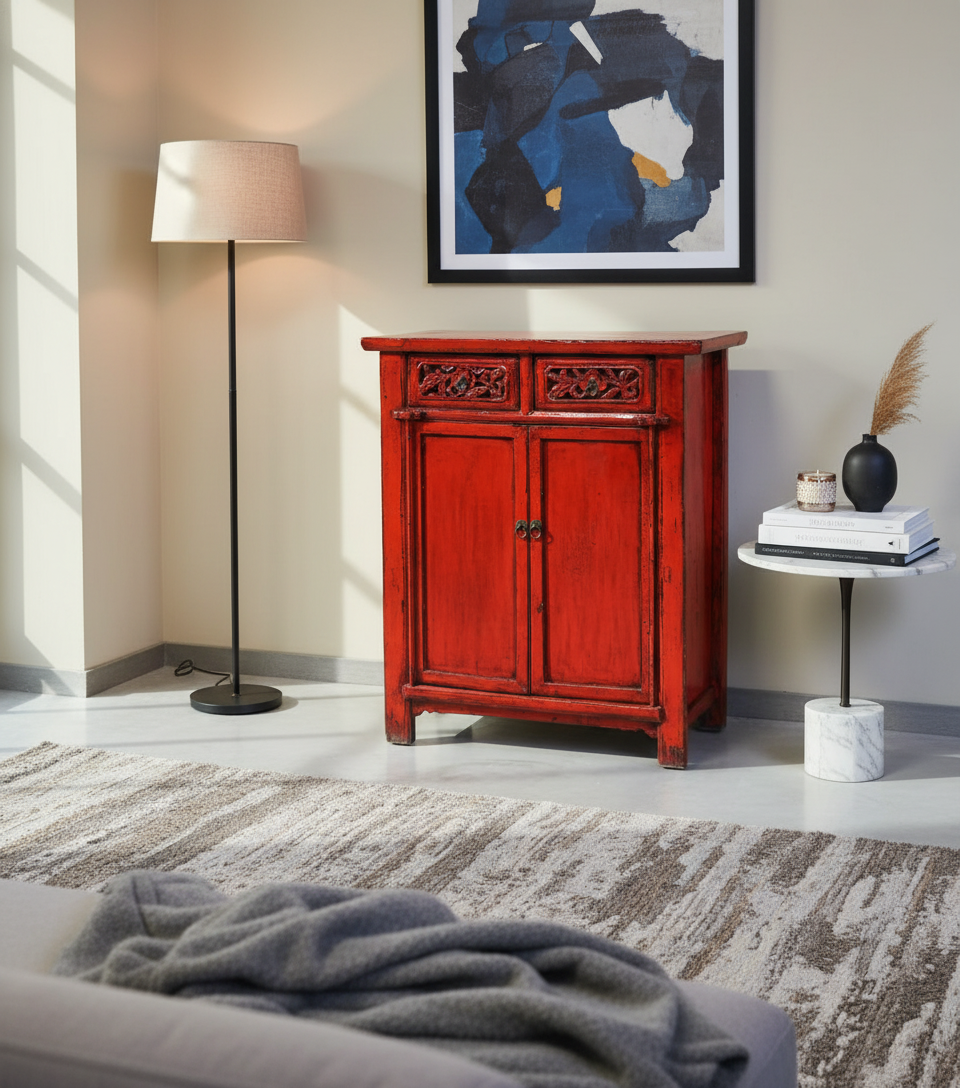 ALTO CREDENZINO IN LACCA ROSSA 2A2C