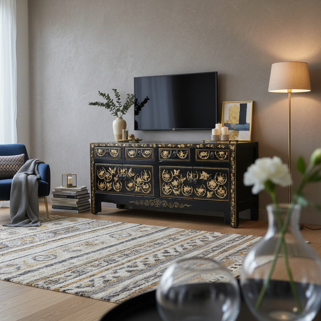 CASSAPANCA SHANXI LACCA NERA DECORATA