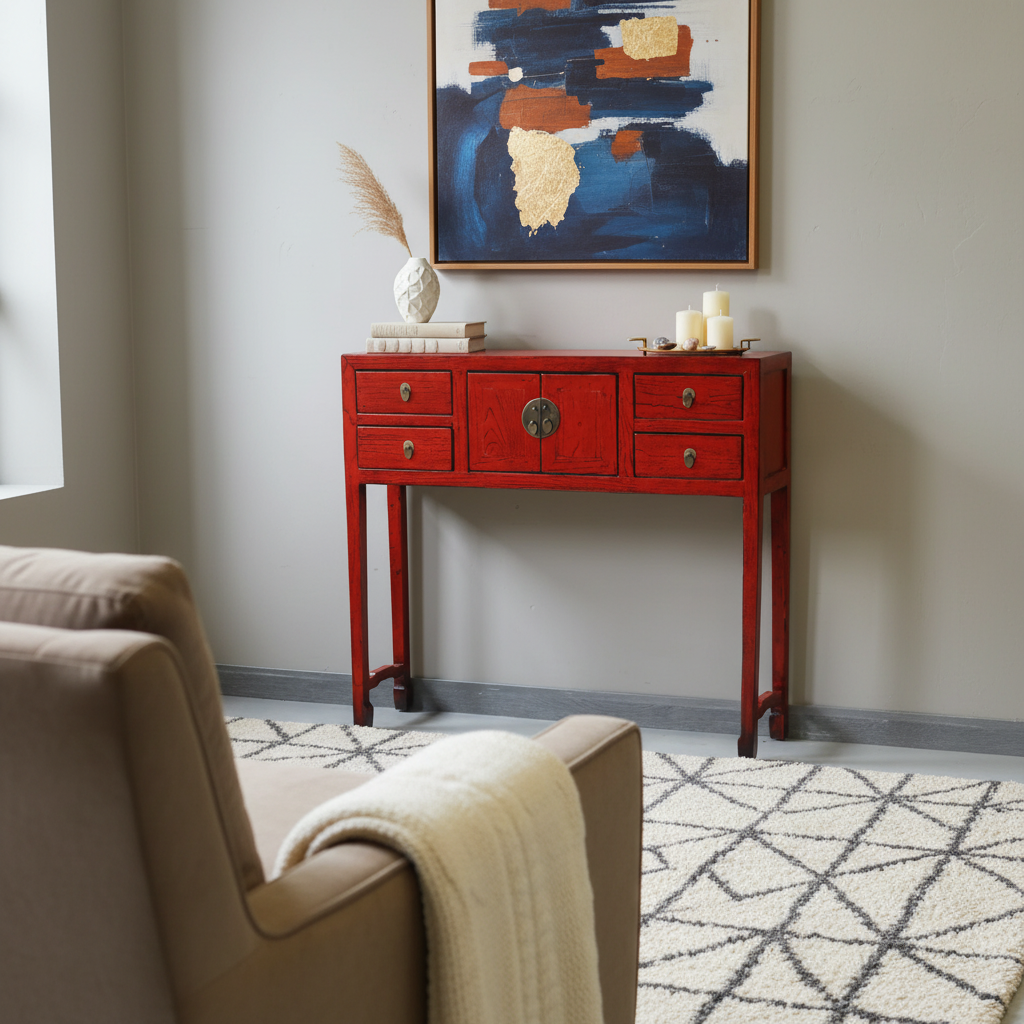 CONSOLLE CINESE LACCA ROSSA