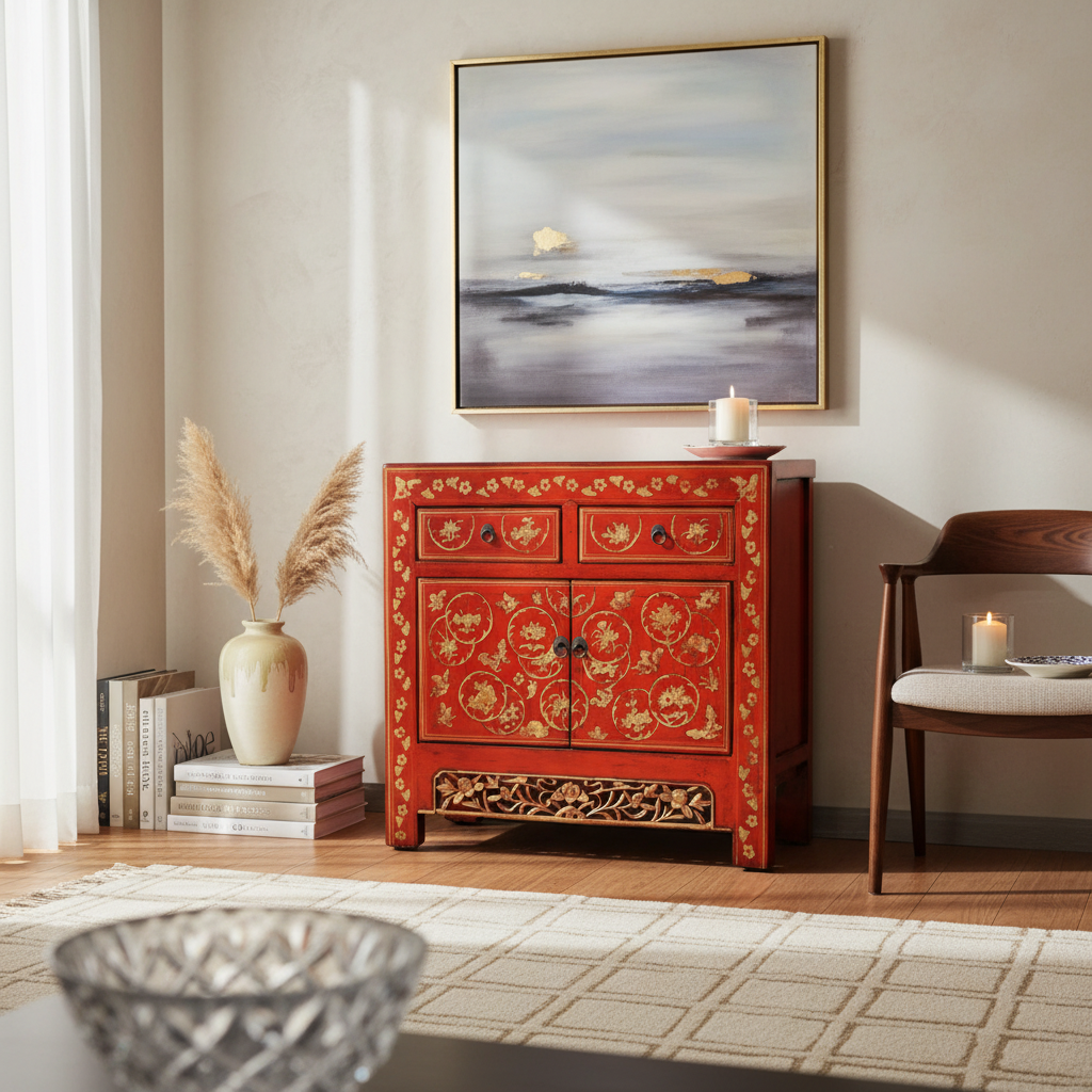 CREDENZINA SHANXI LACCA DECORATA