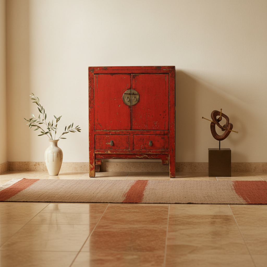 ALTO CREDENZINO CINESE LACCA ROSSA