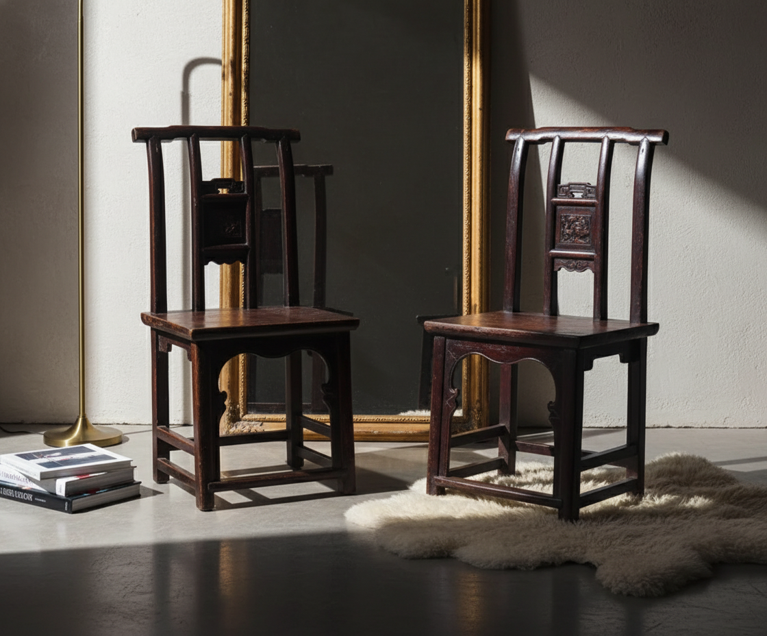 SEDIA DEL FUJIAN SCHIENALE CON FORMELLA INTAGLIATA