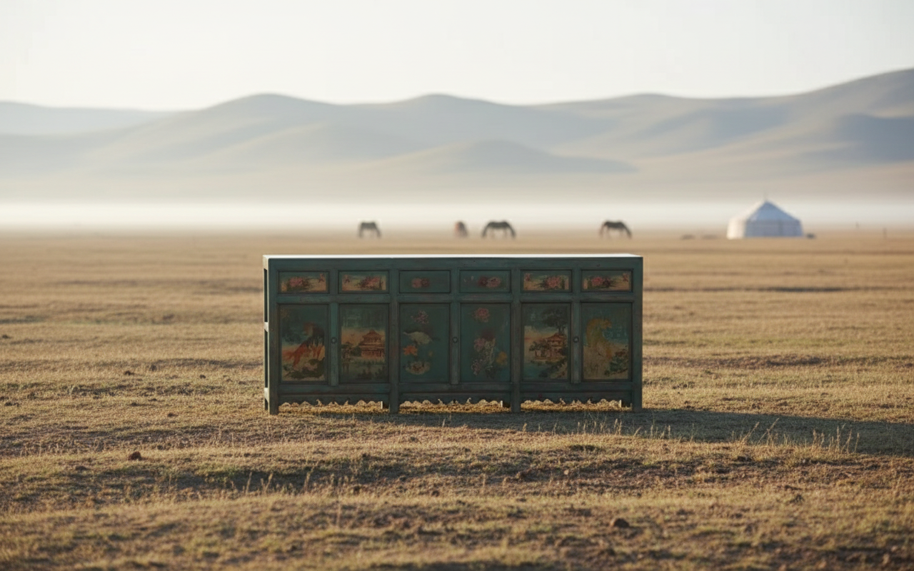 GRANDE CREDENZA MONGOLIA DEC. 6A6C