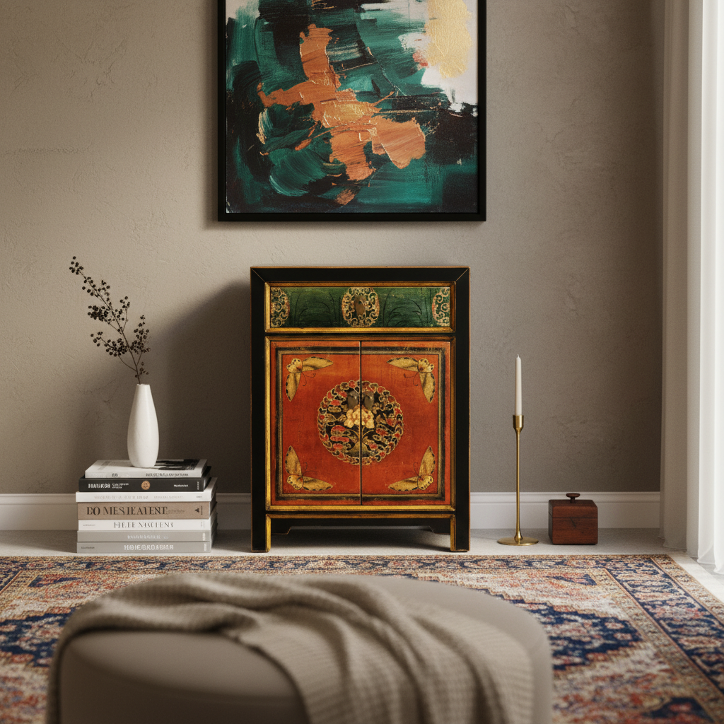 CREDENZINA MONGOLIA DECORATA