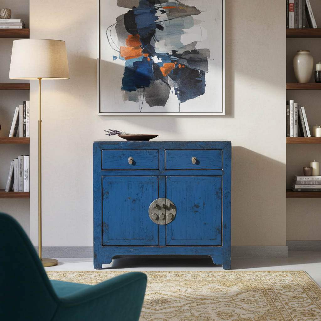 CREDENZINO LACCA BLU 2C2A